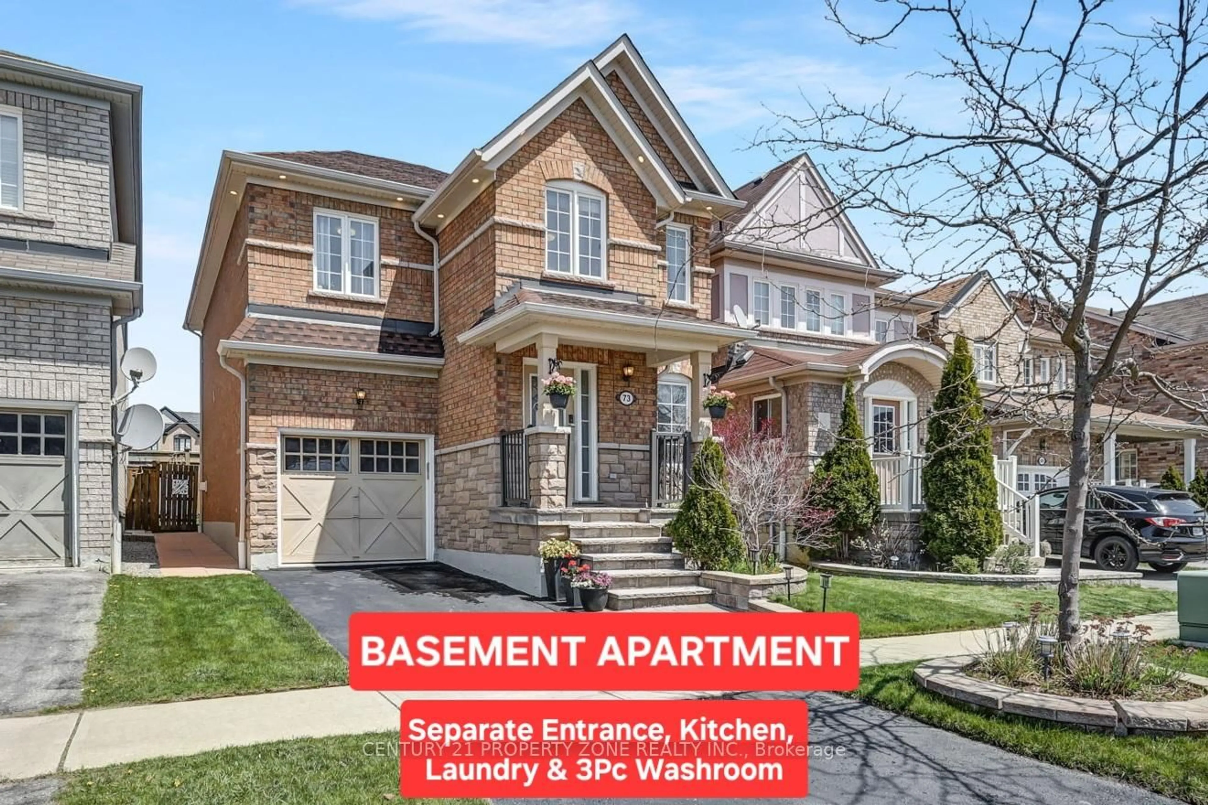 Home with brick exterior material, street for 73 Feint Dr, Ajax Ontario L1T 0E7