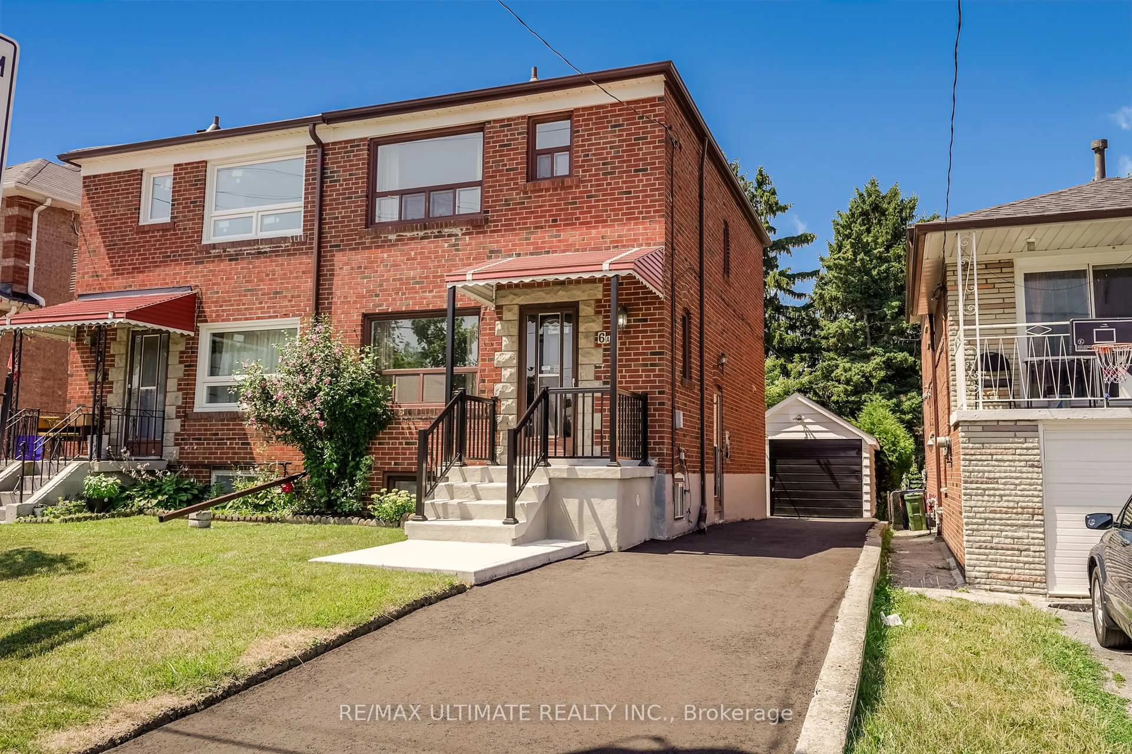 Home with brick exterior material, street for 6A North Woodrow Blvd, Toronto Ontario M1K 1W1