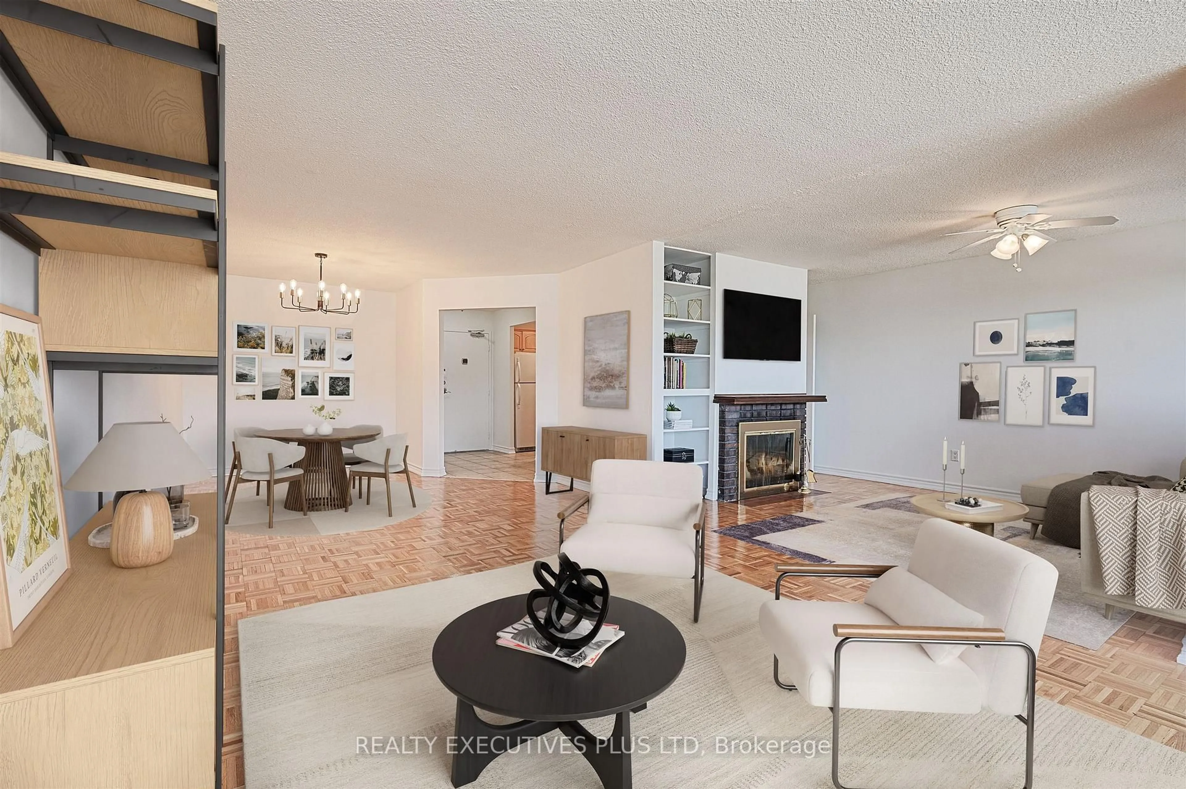Living room with furniture, ceramic/tile floor for 55 Huntingdale Blvd #1801, Toronto Ontario M1W 2N9