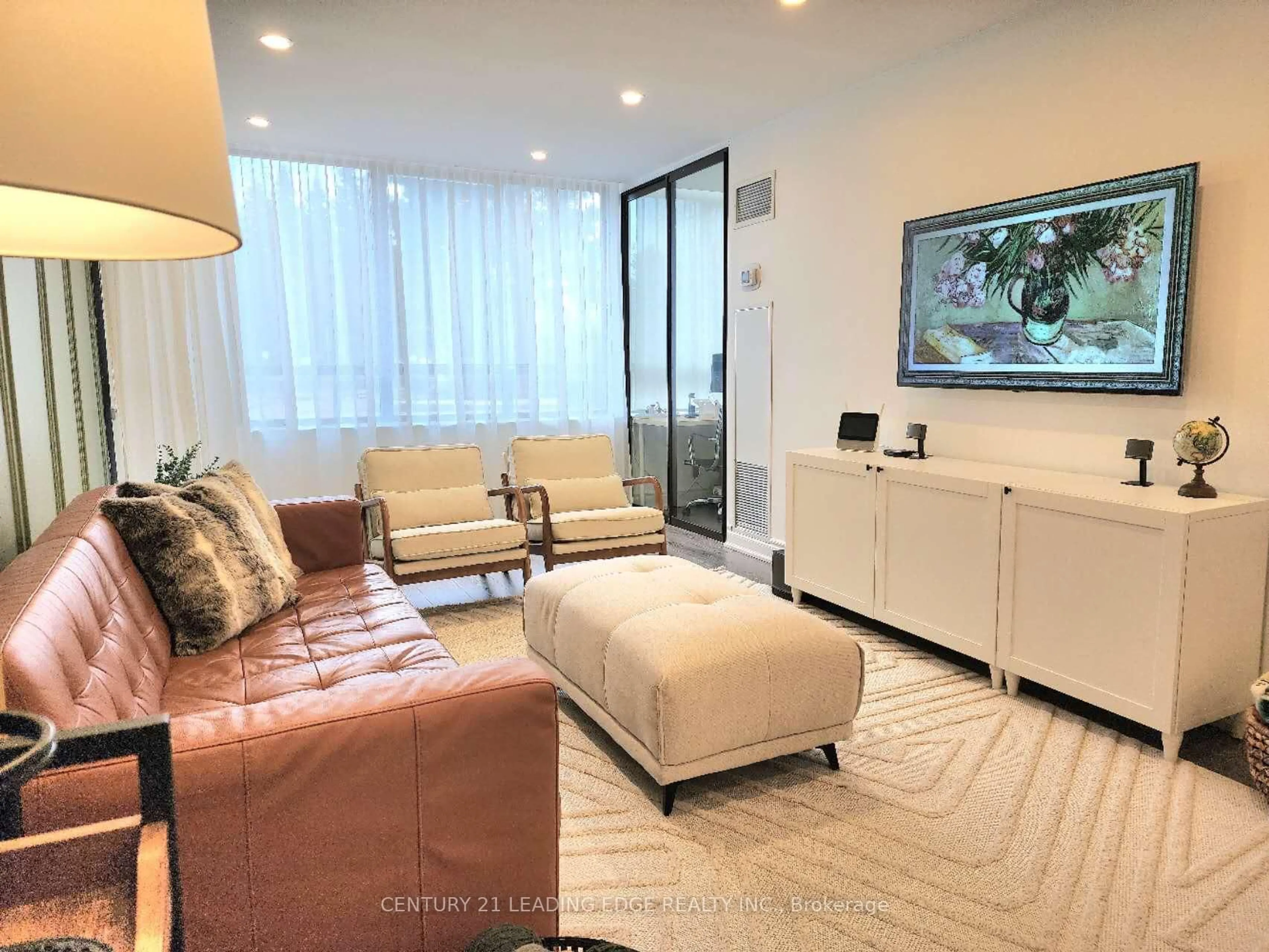 Living room with furniture, unknown for 55 Bamburgh Circ #102, Toronto Ontario M1W 3V4