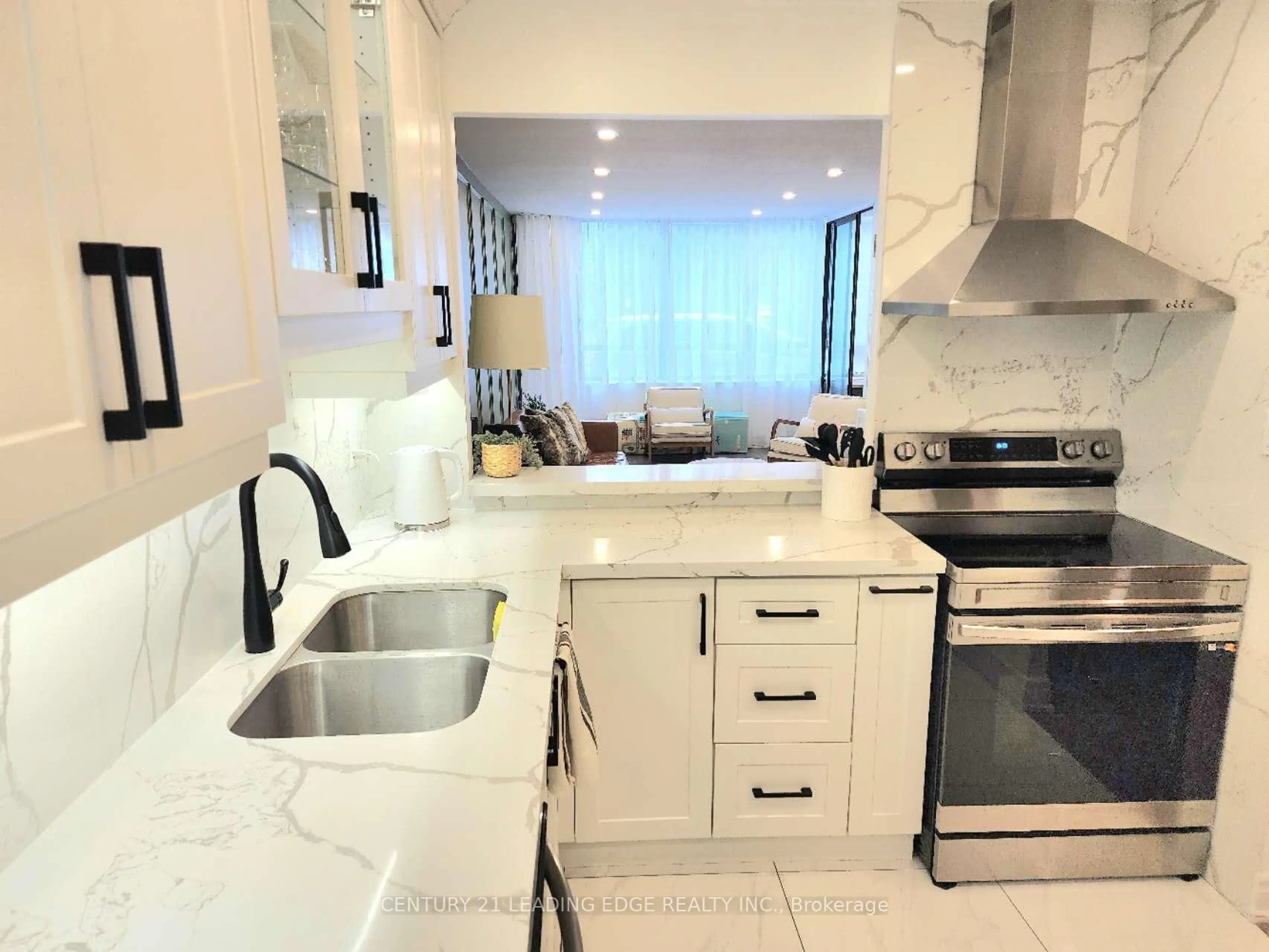 Contemporary kitchen, ceramic/tile floor for 55 Bamburgh Circ #102, Toronto Ontario M1W 3V4