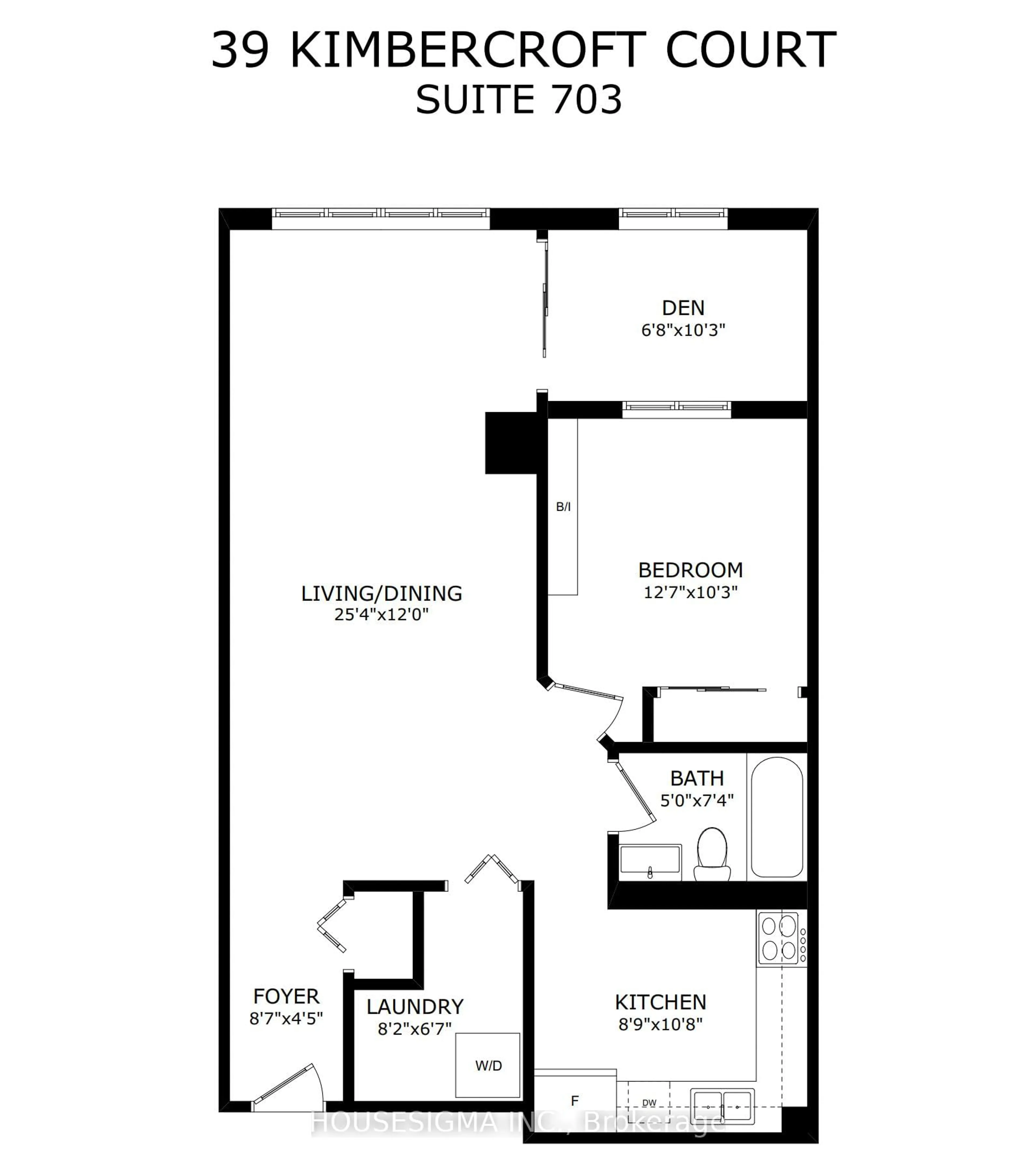 Floor plan for 39 Kimbercroft Crt #703, Toronto Ontario M1S 5B5