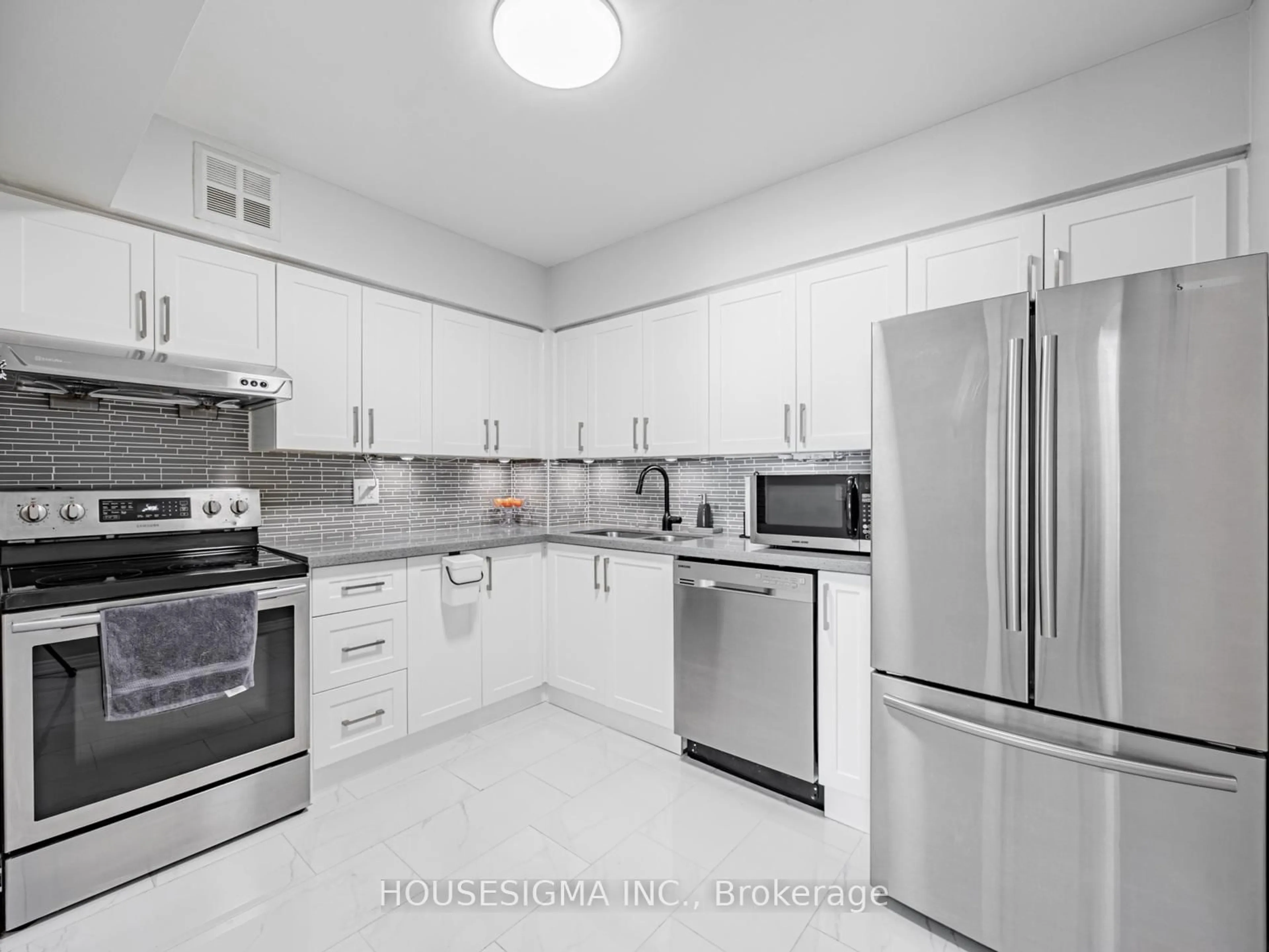 Standard kitchen, ceramic/tile floor for 39 Kimbercroft Crt #703, Toronto Ontario M1S 5B5