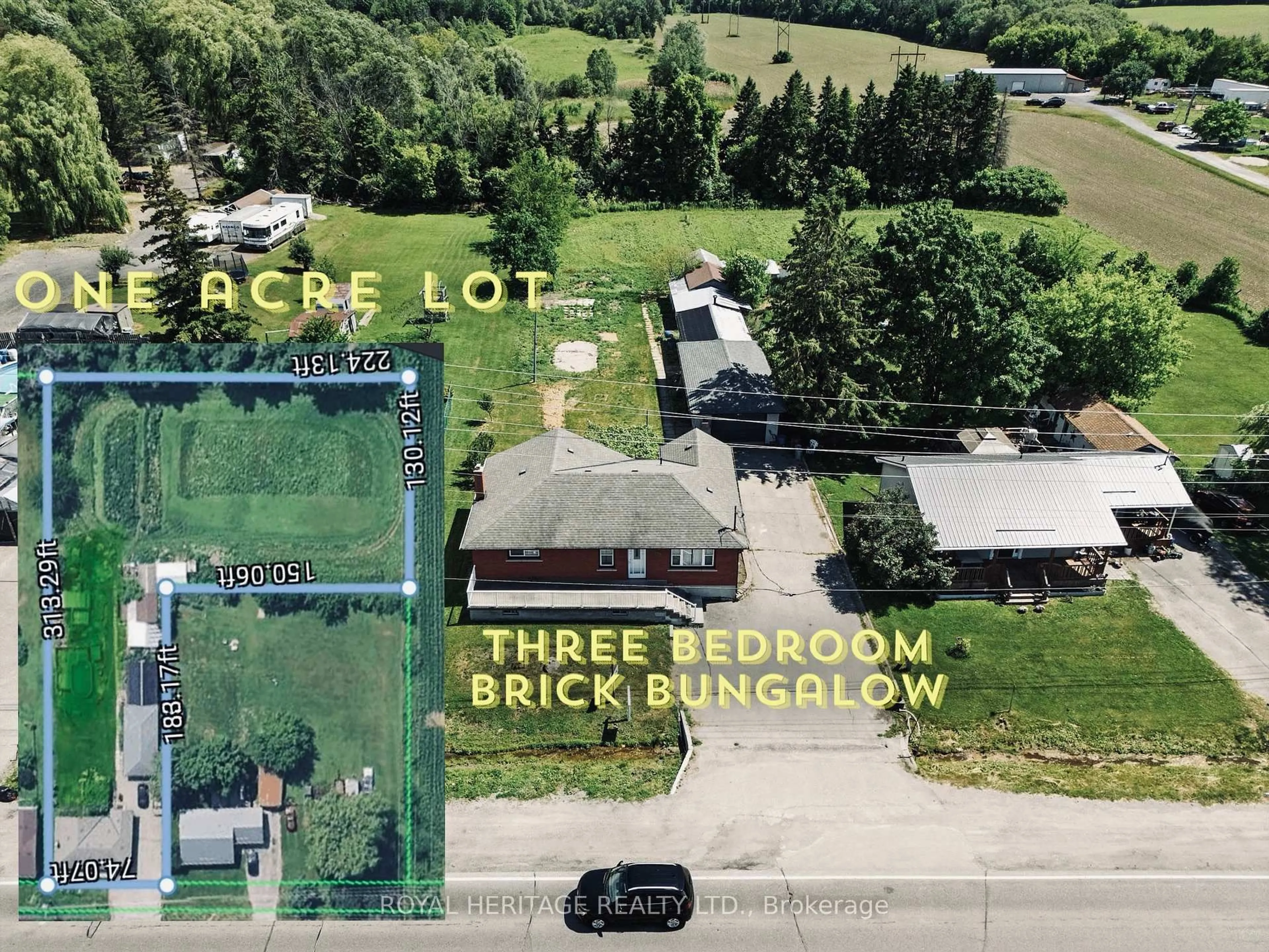 A pic from outside/outdoor area/front of a property/back of a property/a pic from drone, street for 1595 Taunton Rd, Clarington Ontario L0B 1J0