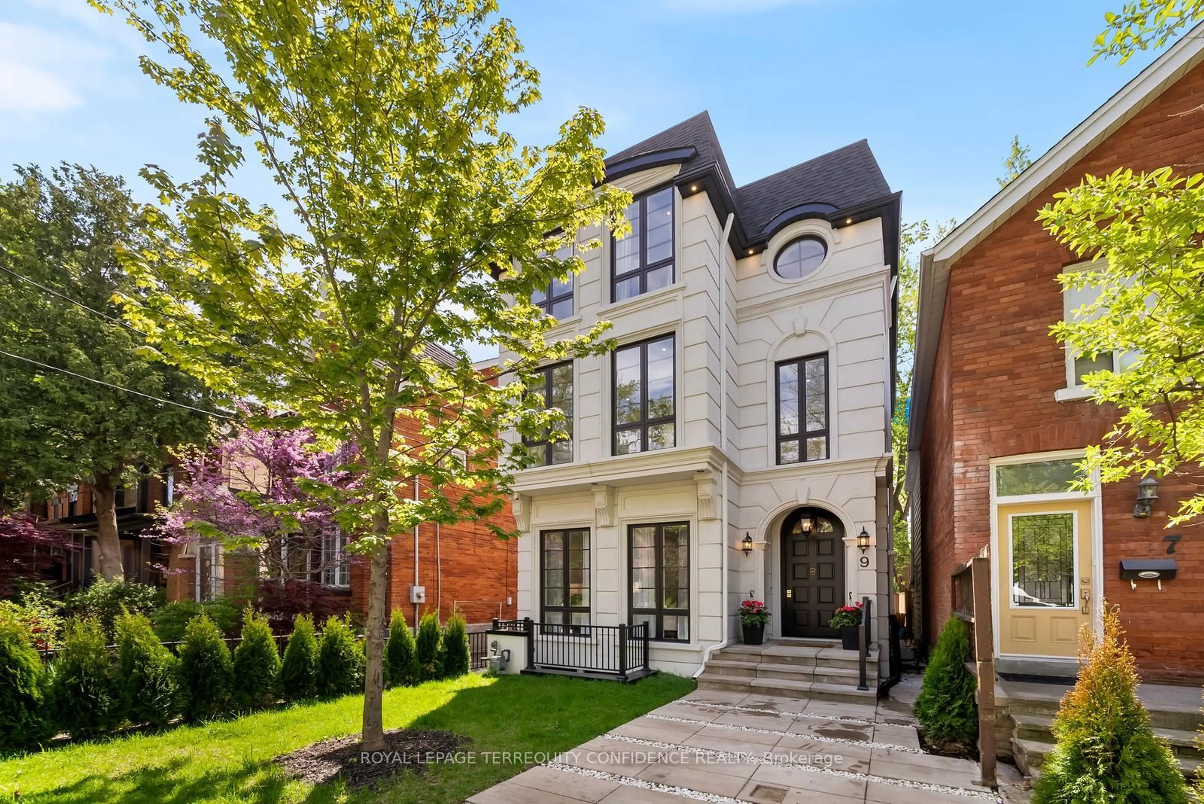 Home with brick exterior material, street for 9 Blong Ave, Toronto Ontario M4M 1P1