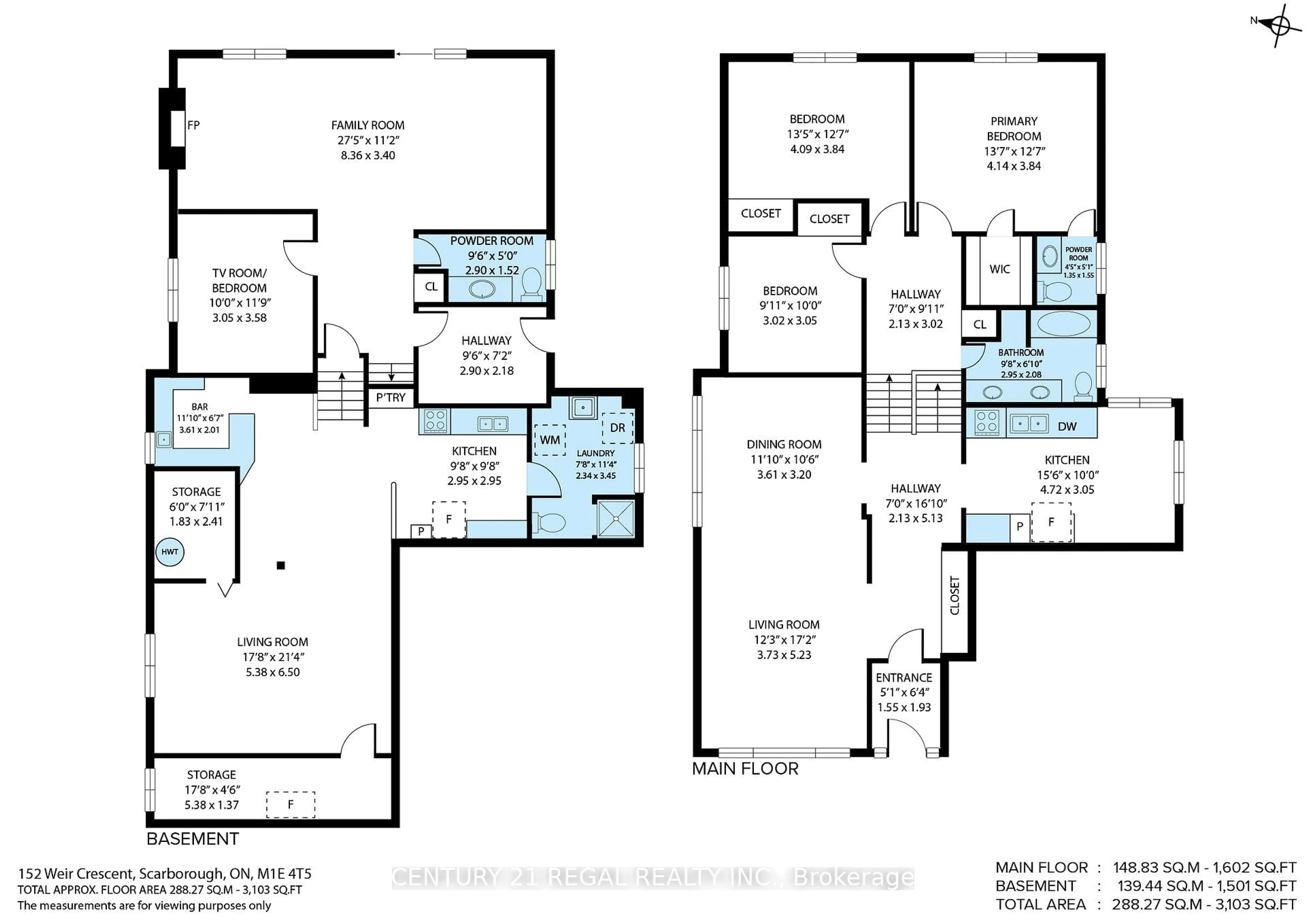 Floor plan for 152 Weir Cres, Toronto Ontario M1E 4T5