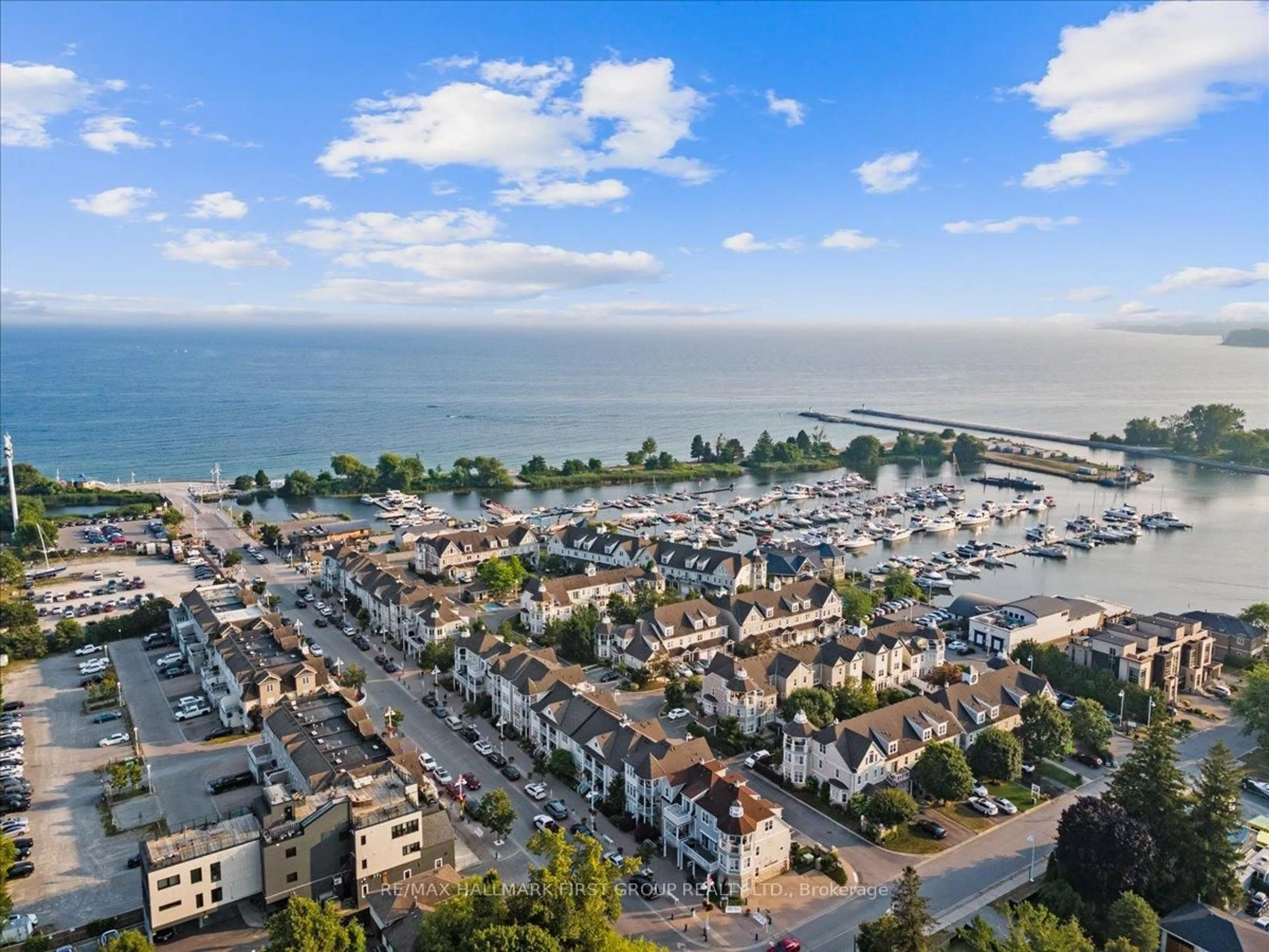 A pic from outside/outdoor area/front of a property/back of a property/a pic from drone, water/lake/river/ocean view for 1295 Wharf St #4, Pickering Ontario L1W 1A2