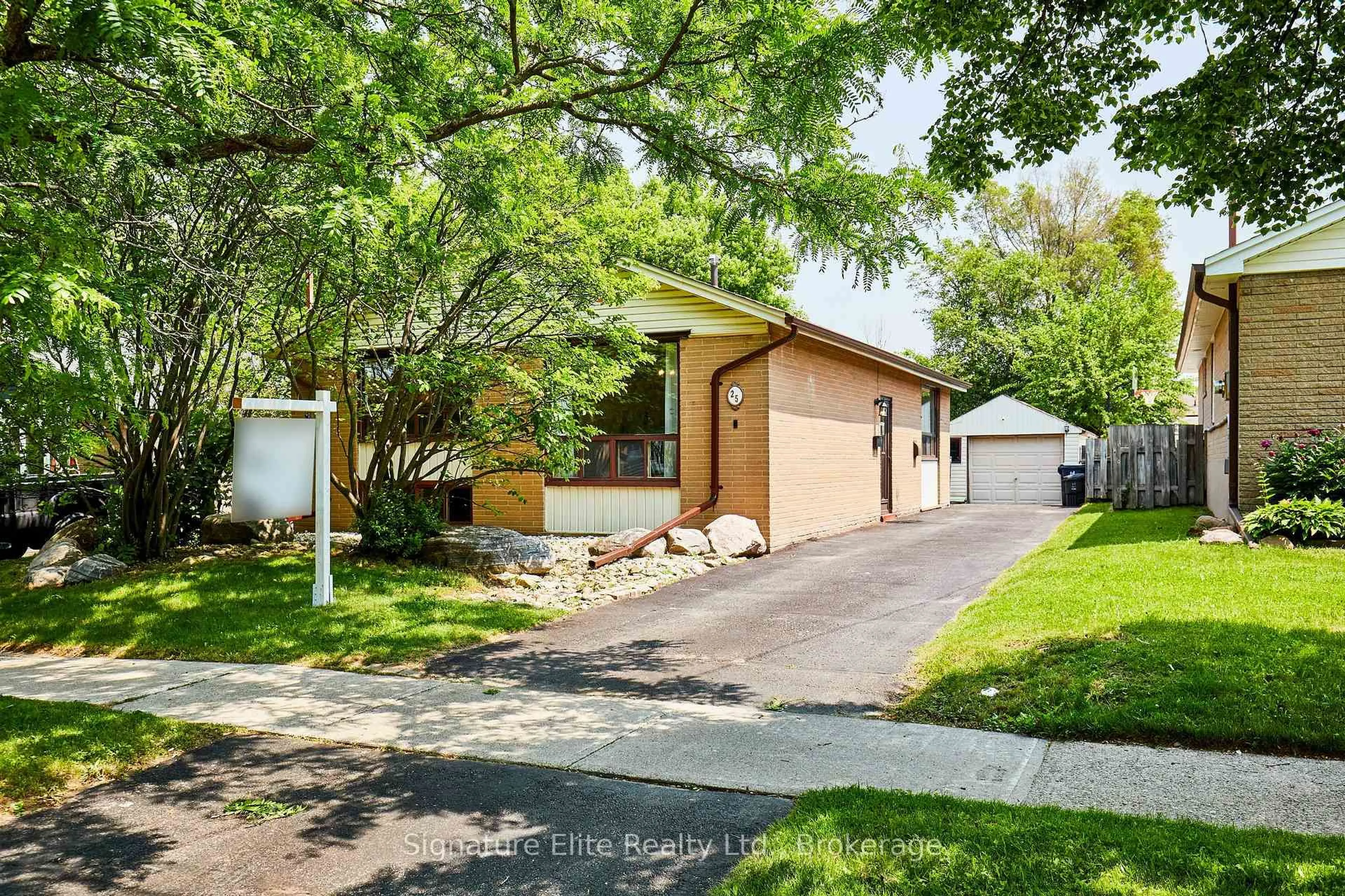 Home with brick exterior material, street for 25 Farmbrook Rd, Toronto Ontario M1J 2S3