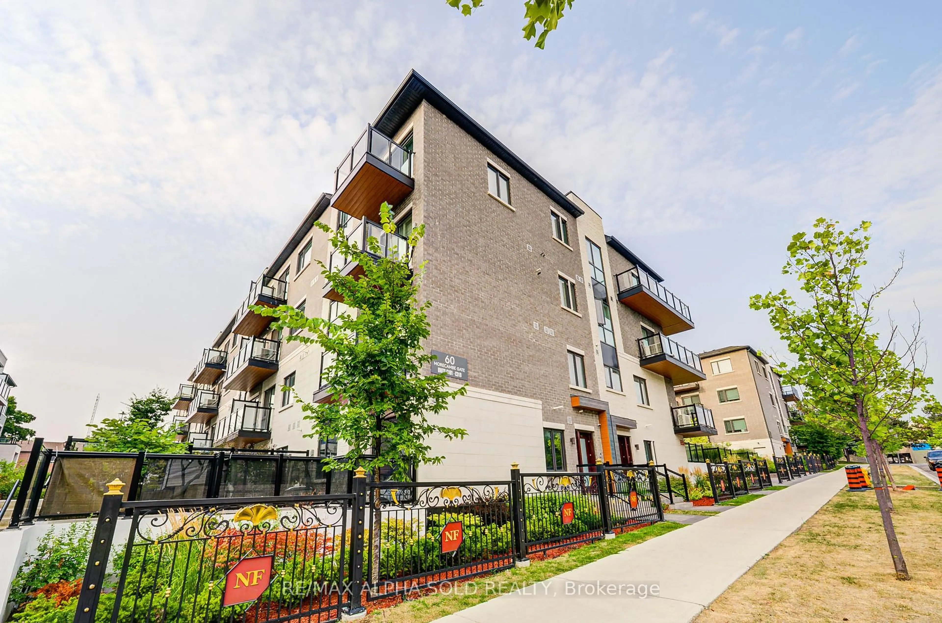 Patio, street for 60 Morecambe Gate #C303, Toronto Ontario M1W 2N6