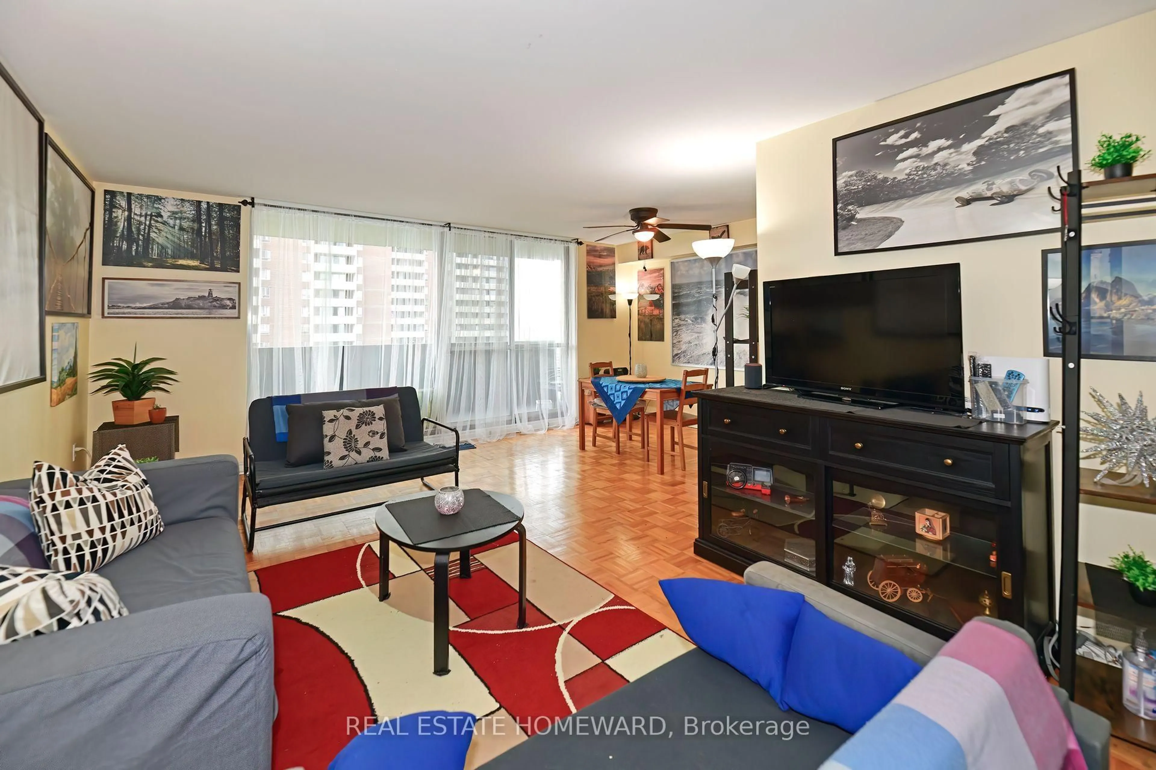 Living room with furniture, unknown for 5 Massey Sq #1503, Toronto Ontario M4C 5L6
