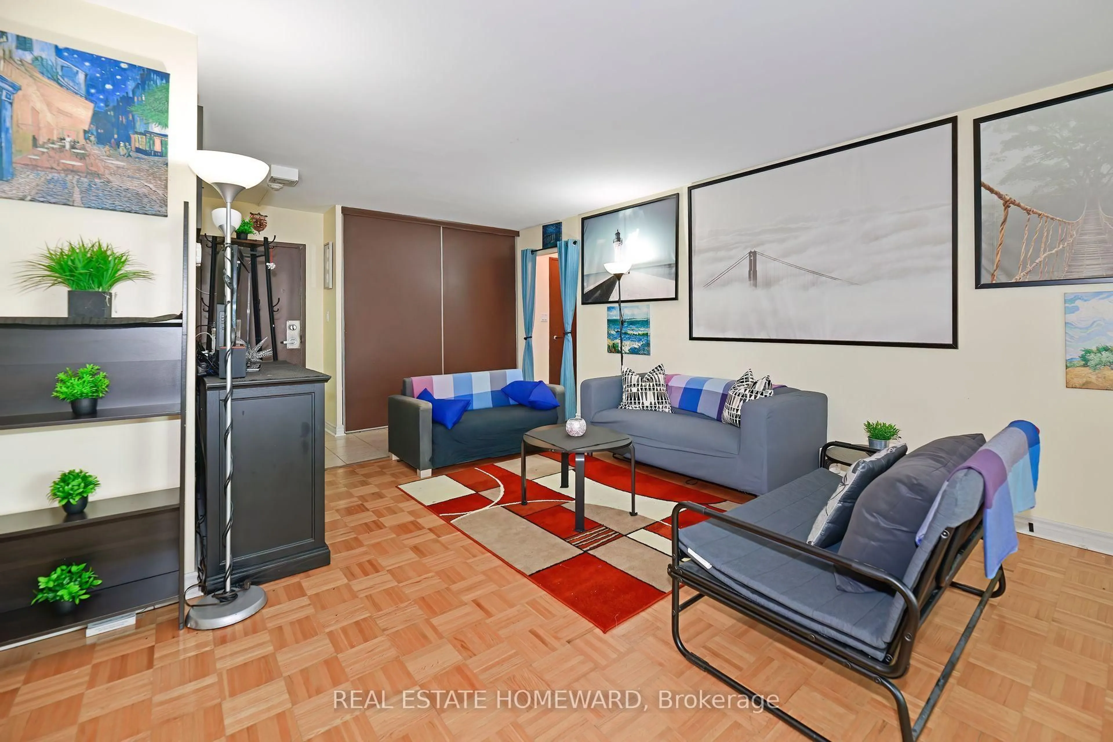 Living room with furniture, unknown for 5 Massey Sq #1503, Toronto Ontario M4C 5L6