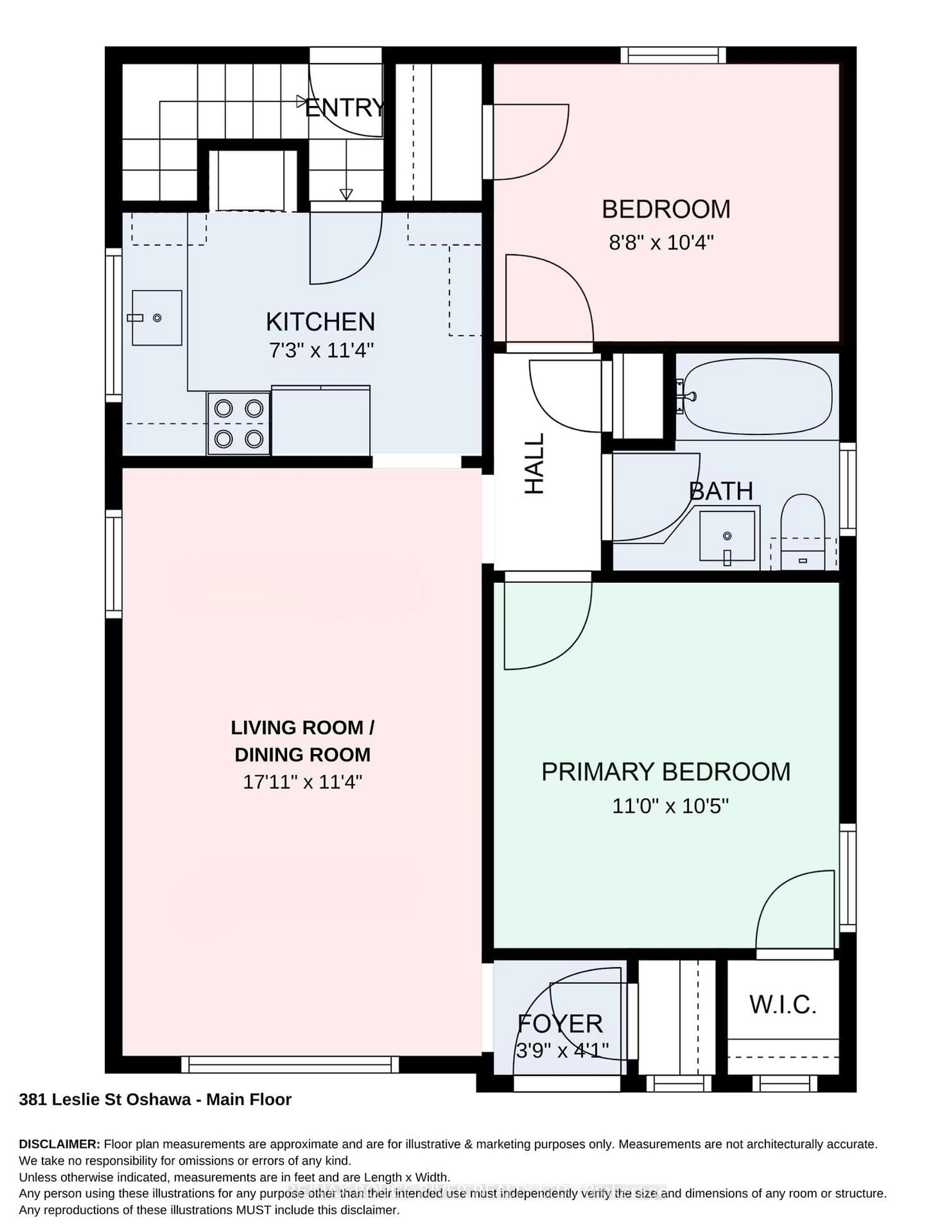 Floor plan for 381 Leslie St, Oshawa Ontario L1G 5H8
