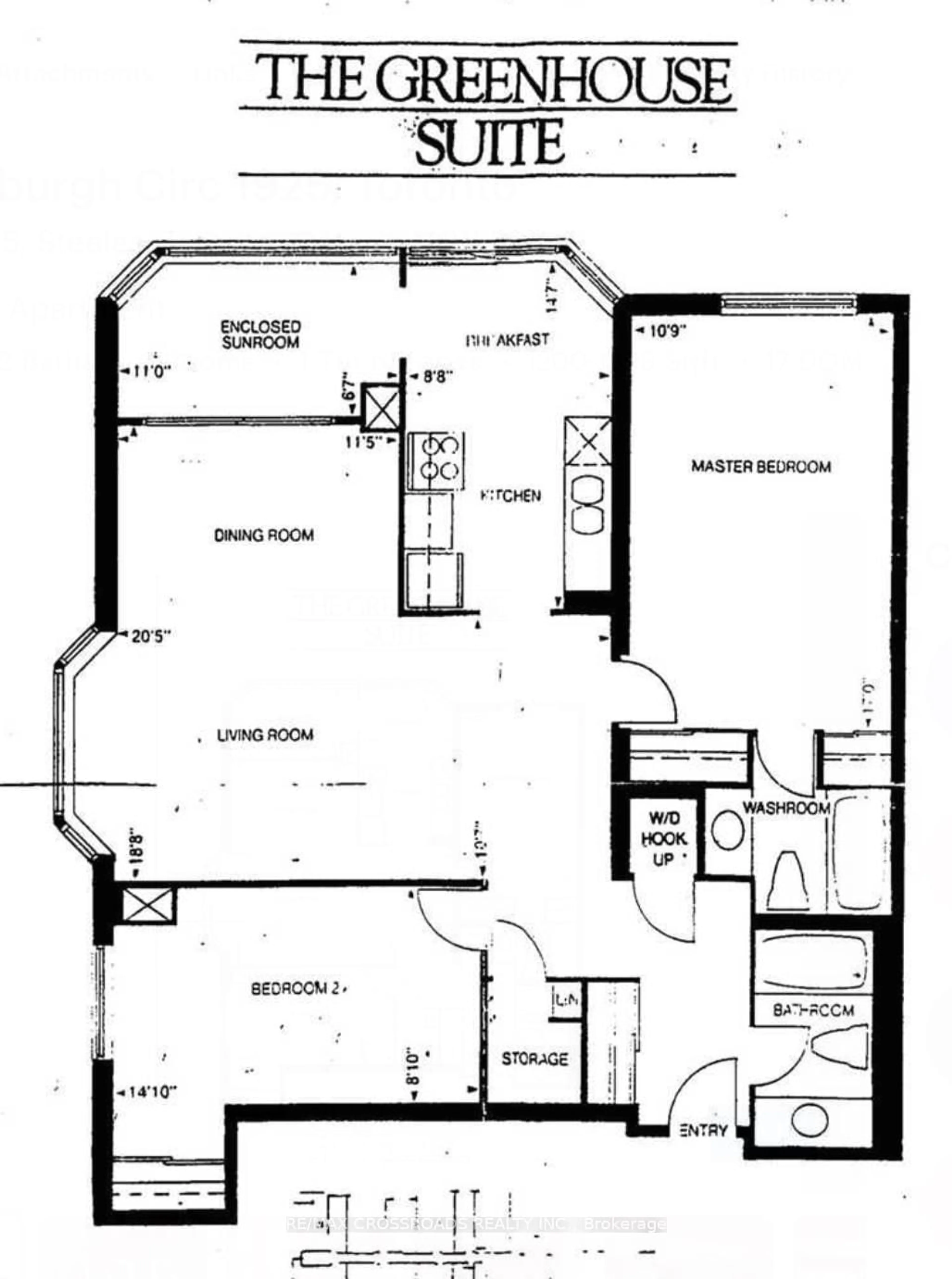 Floor plan for 75 Bamburgh Circ #1425, Toronto Ontario M1W 3W1