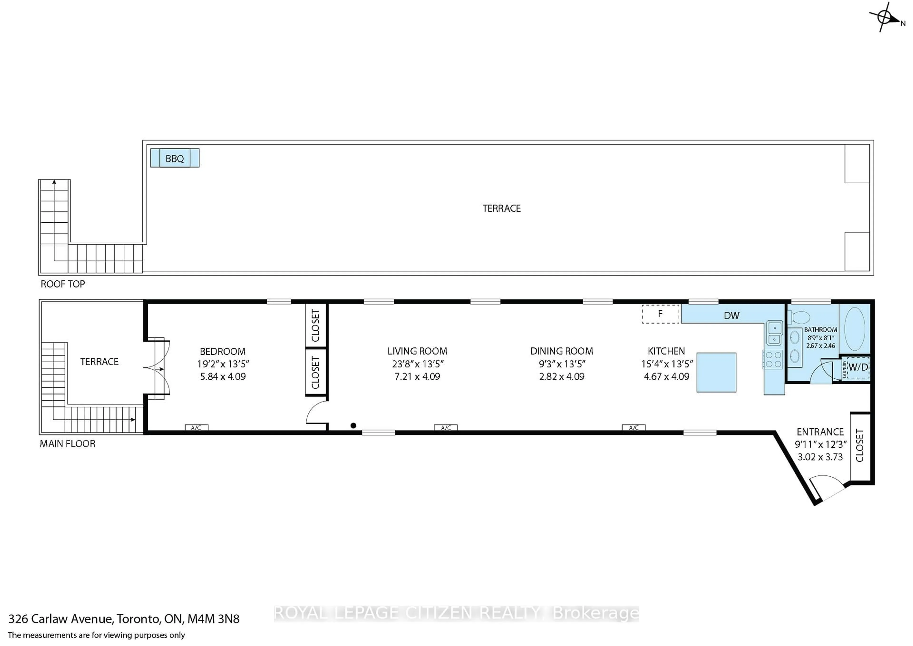 Floor plan for 326 Carlaw Ave #201, Toronto Ontario M4M 3N8