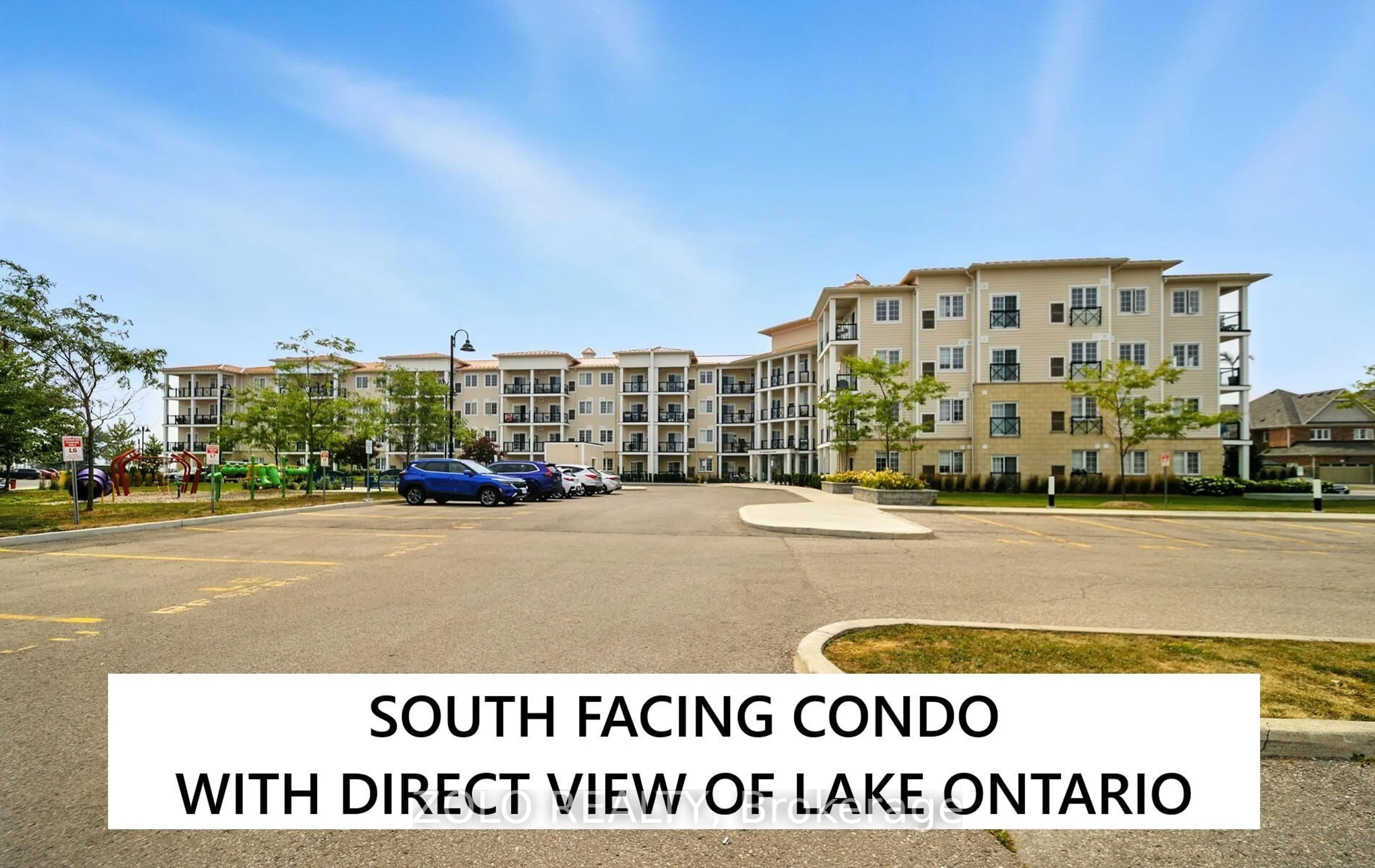 A pic from outside/outdoor area/front of a property/back of a property/a pic from drone, water/lake/river/ocean view for 50 Lakebreeze Dr #215, Clarington Ontario L1B 0V9
