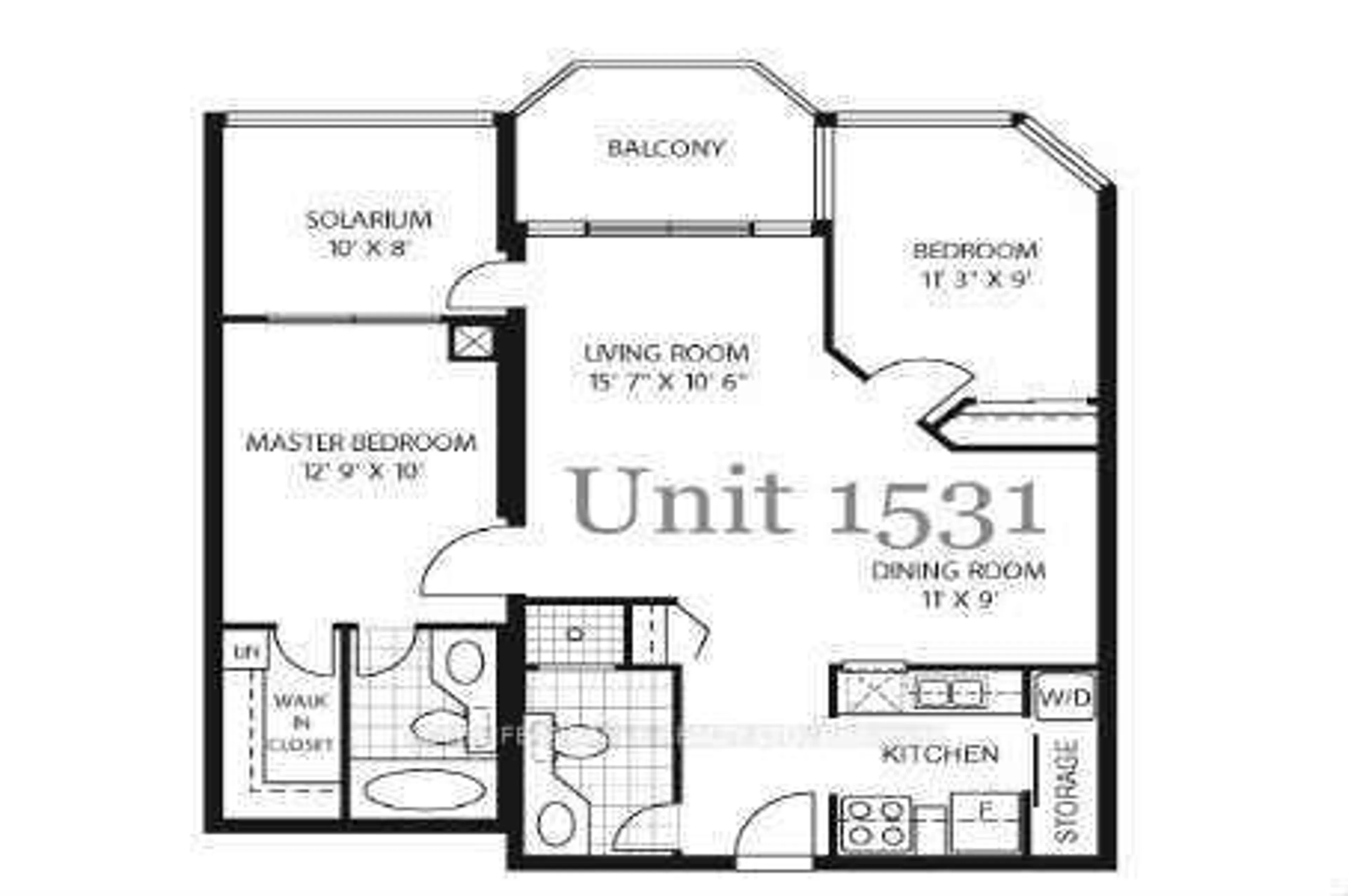 Floor plan for 3 Greystone Walk Dr #1531, Toronto Ontario M1K 5J4