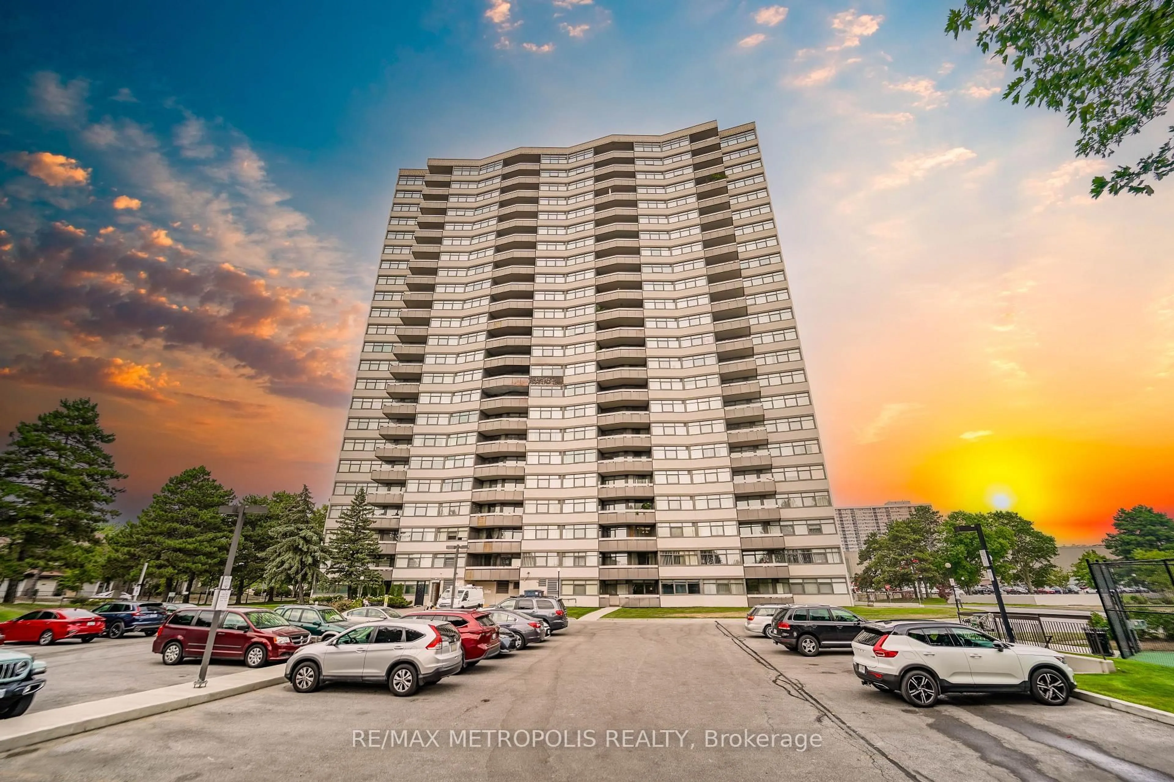A pic from outside/outdoor area/front of a property/back of a property/a pic from drone, building for 3131 Bridletown Circ #302, Toronto Ontario M1W 2S9