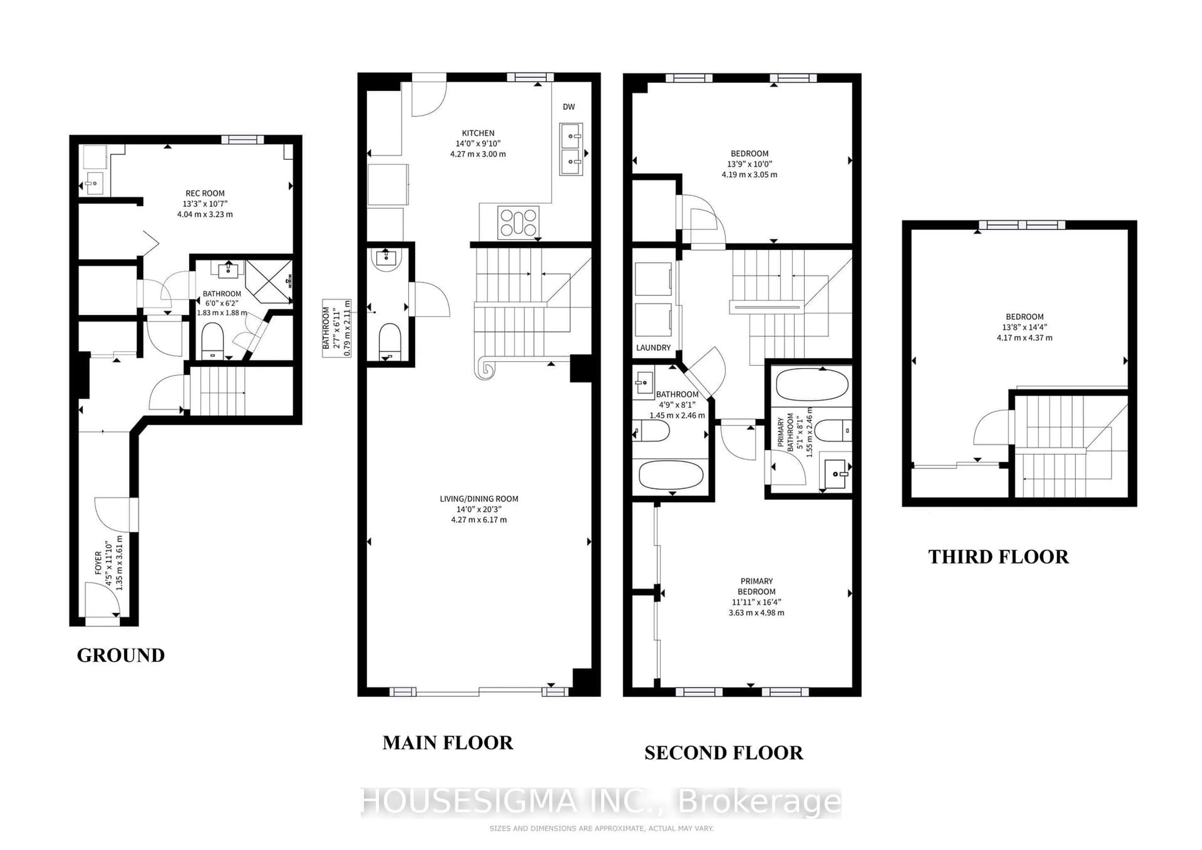 Floor plan for 279 Monarch Ave, Ajax Ontario L1S 0C2