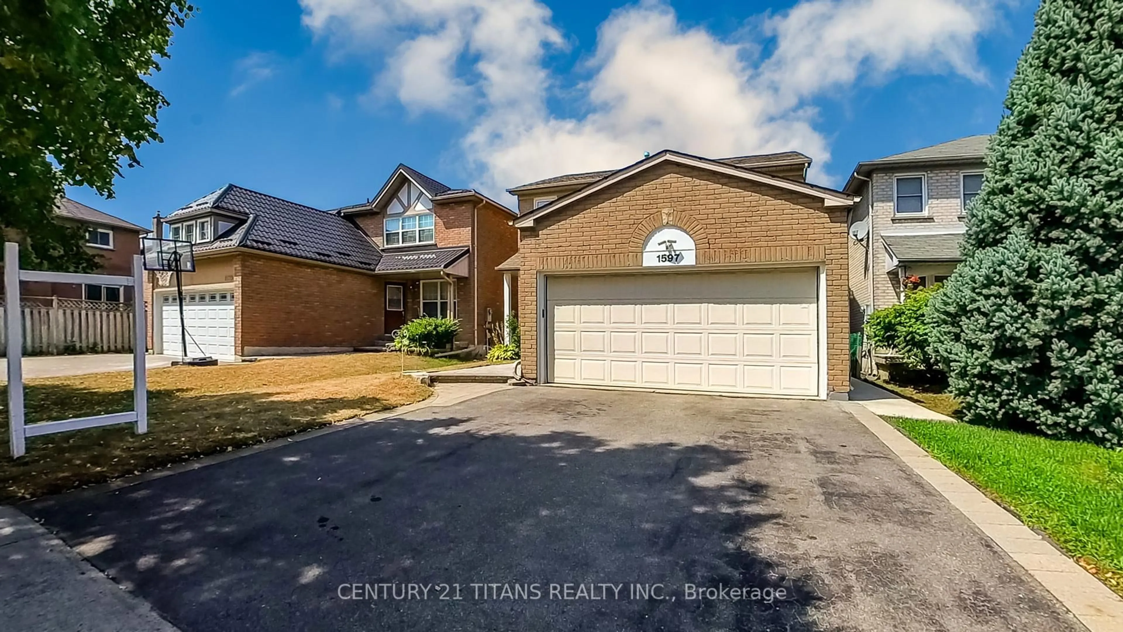 Home with brick exterior material, street for 1597 Amberlea Rd, Pickering Ontario L1V 5N8