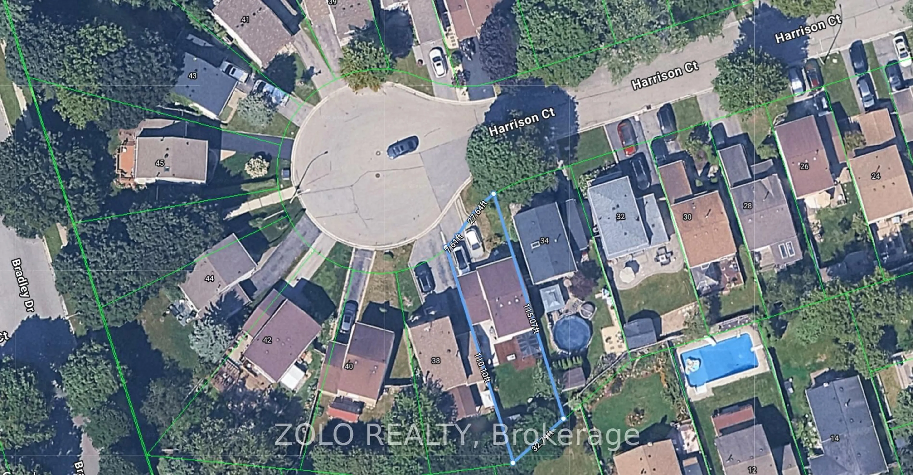 A pic from outside/outdoor area/front of a property/back of a property/a pic from drone, street for 36 Harrison Crt, Whitby Ontario L1N 6E2