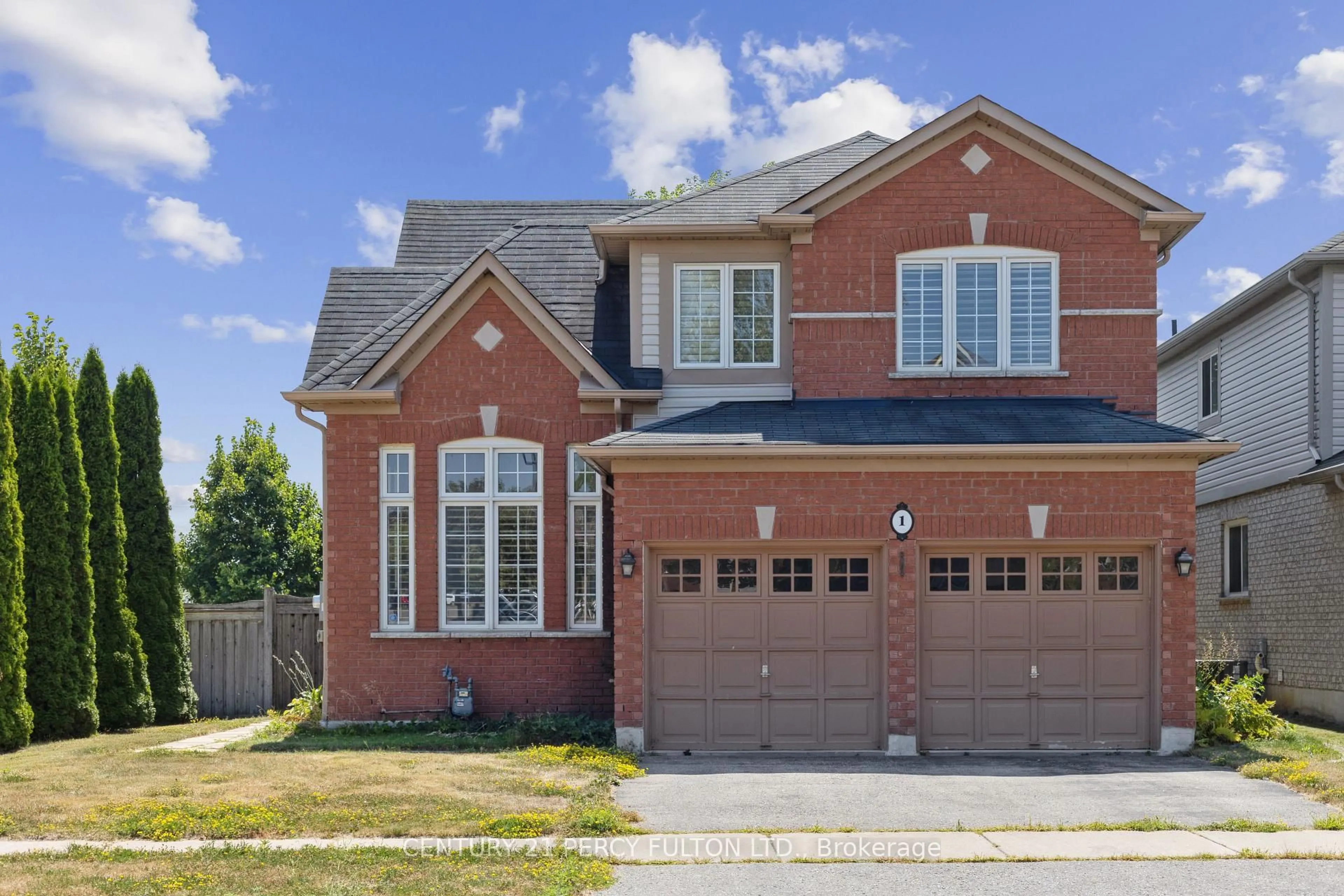 Home with brick exterior material, street for 1 Robideau Pl, Whitby Ontario L1R 3G8