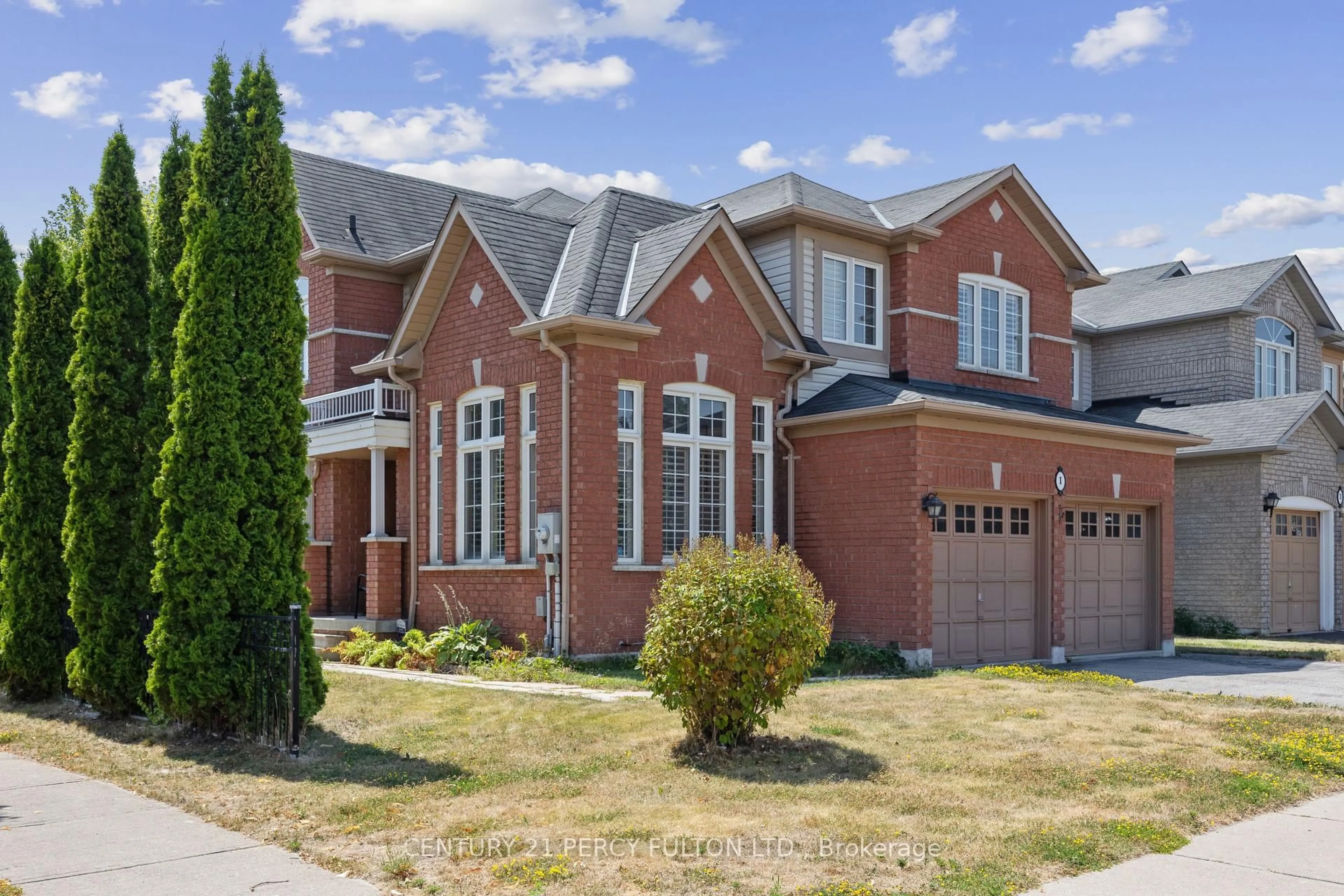 Home with brick exterior material, street for 1 Robideau Pl, Whitby Ontario L1R 3G8