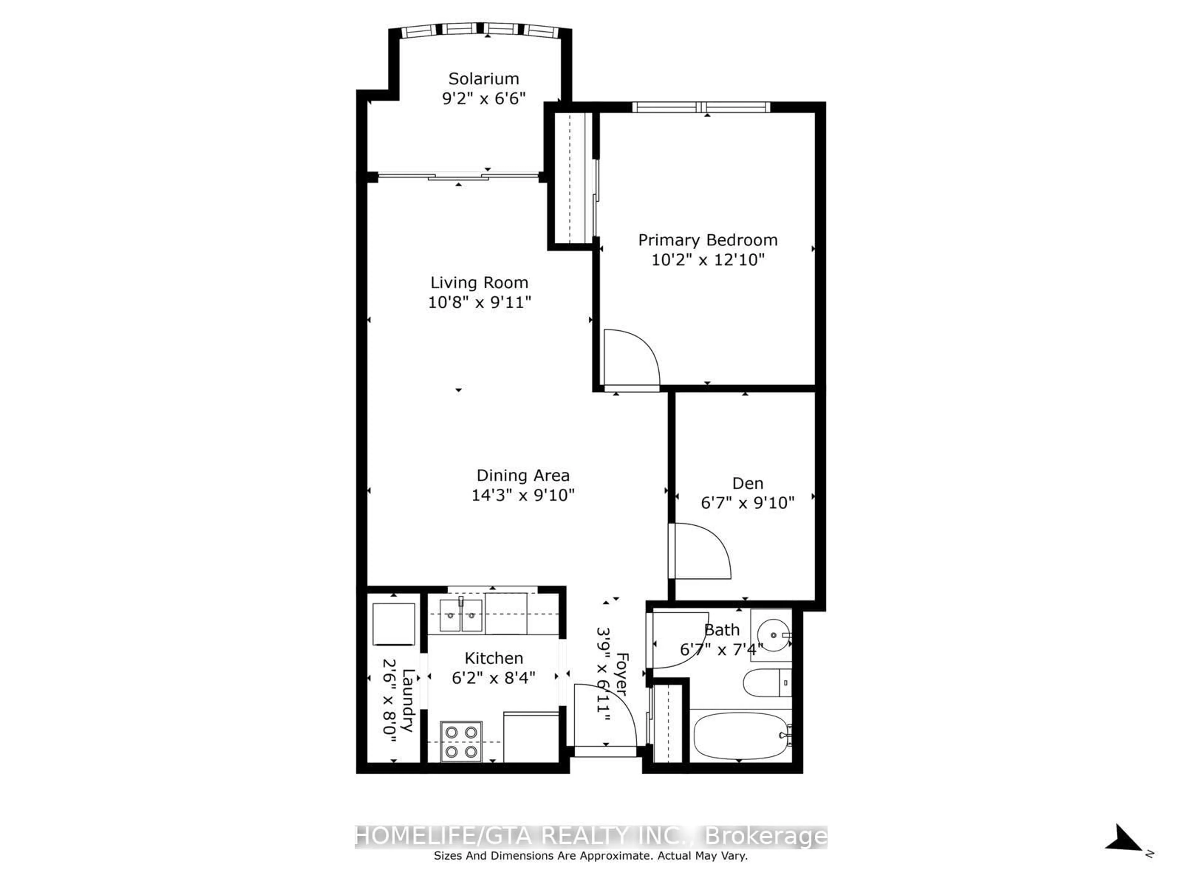 Floor plan for 2550 Lawrence Ave #1507, Toronto Ontario M1P 4Z3