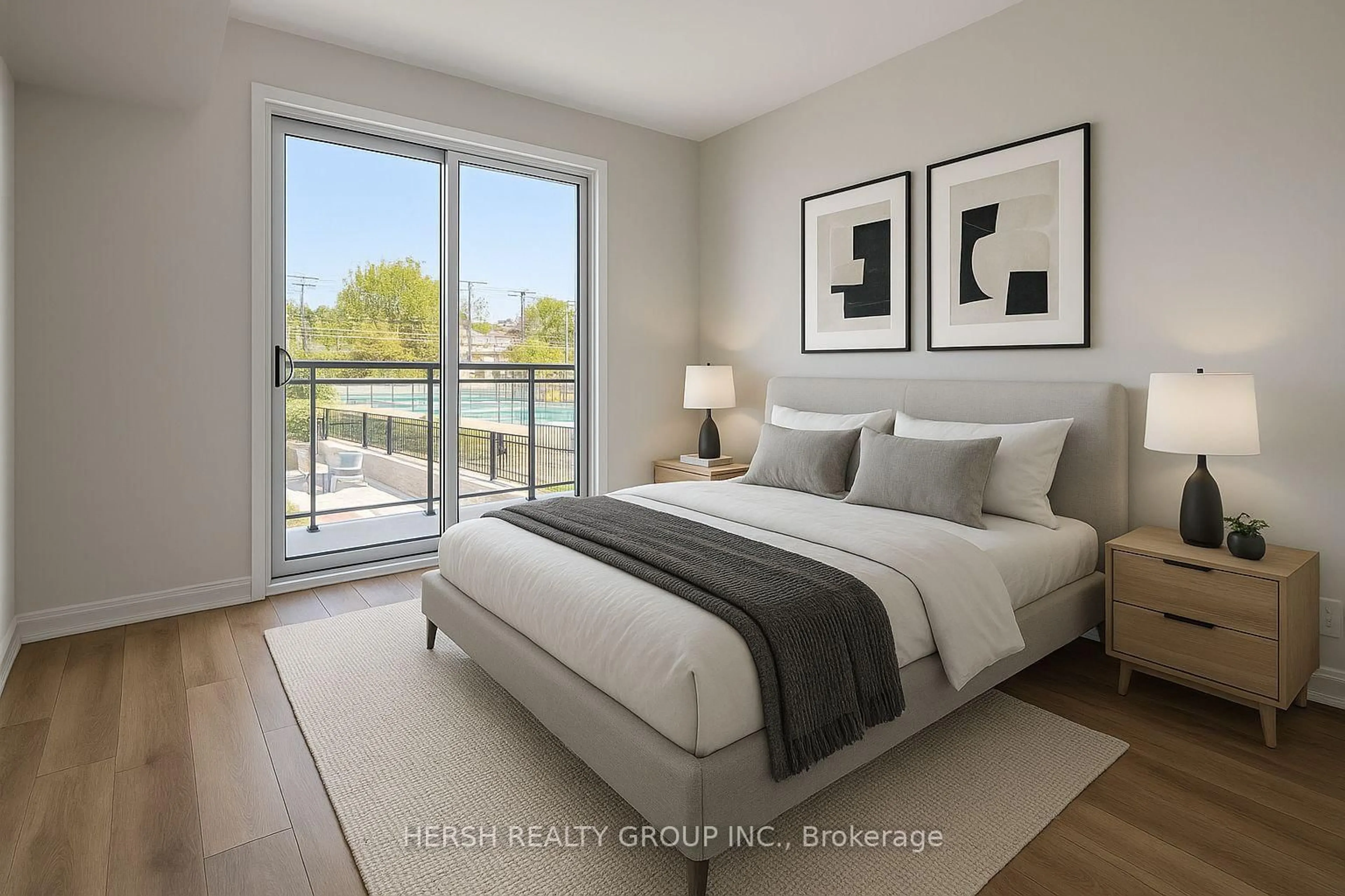 Bedroom with bed, unknown for 10 Meadowglen Pl #208, Toronto Ontario M1G 0A8