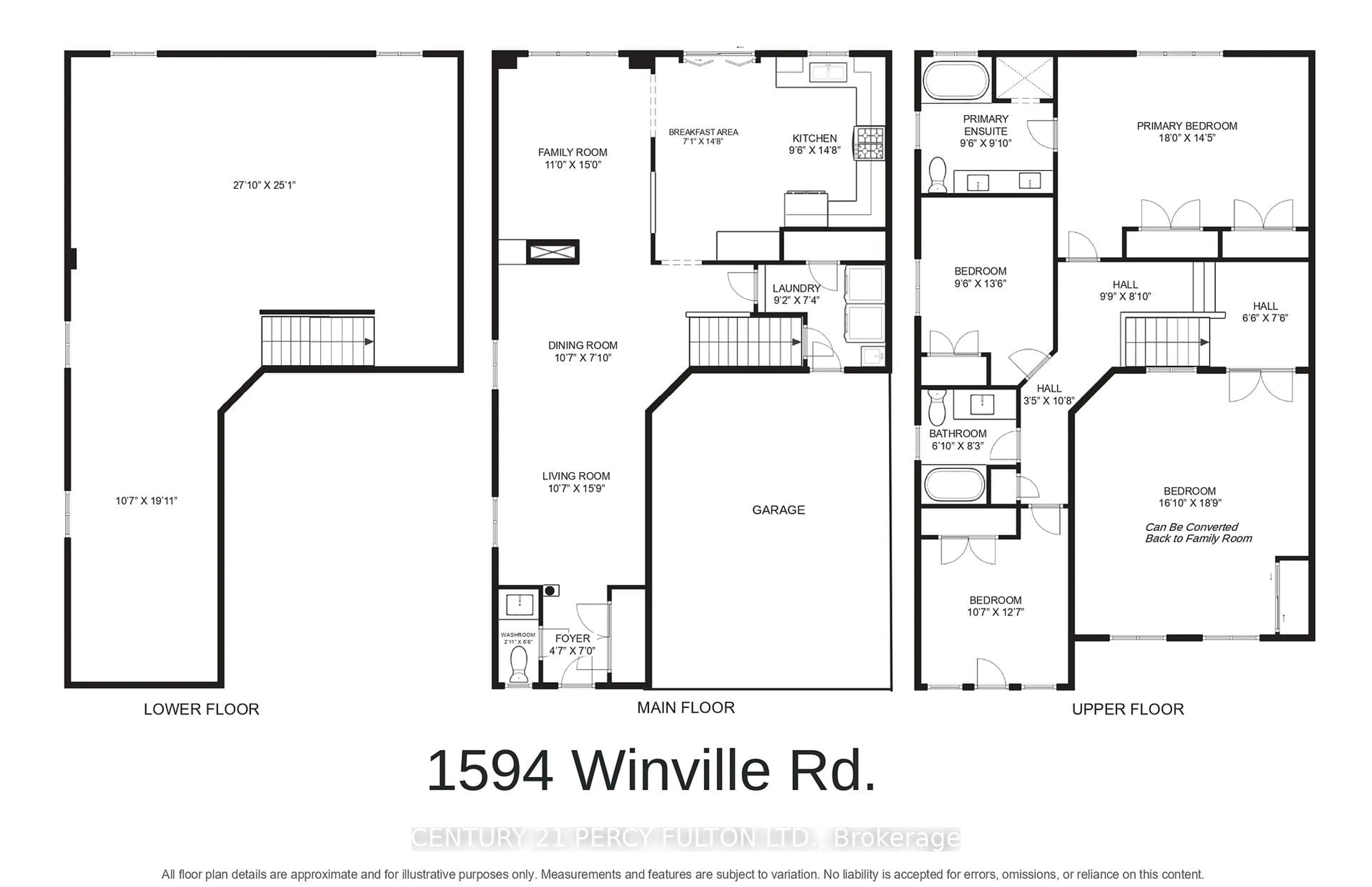 Floor plan for 1594 Winville Rd, Pickering Ontario L1X 0C7