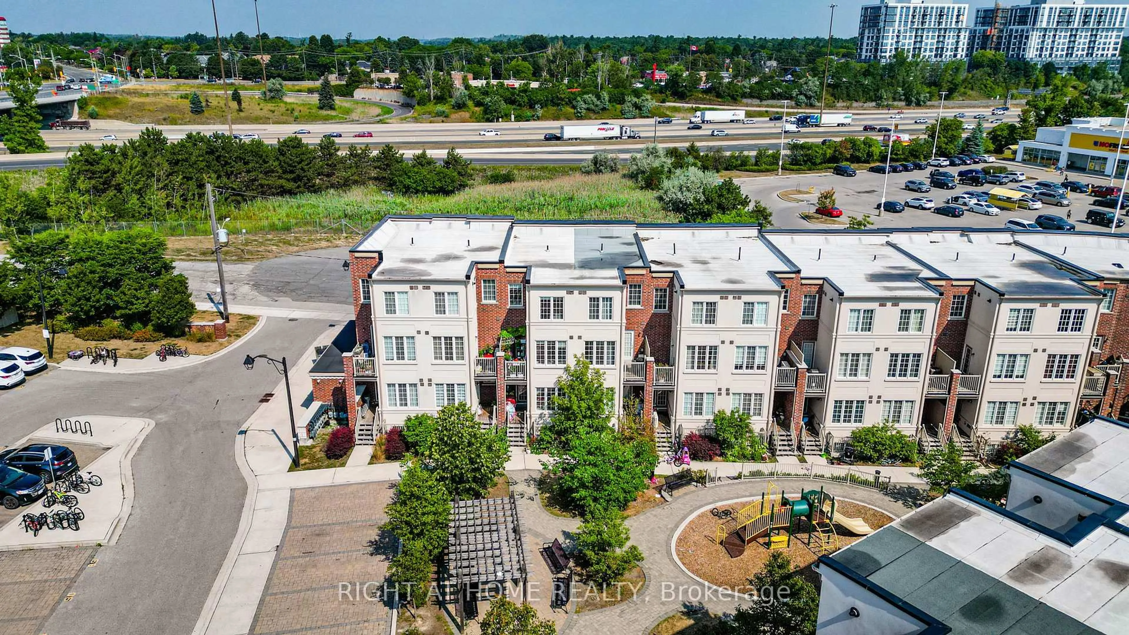 A pic from outside/outdoor area/front of a property/back of a property/a pic from drone, city buildings view from balcony for 33 Island Rd #6, Toronto Ontario M1C 2P5