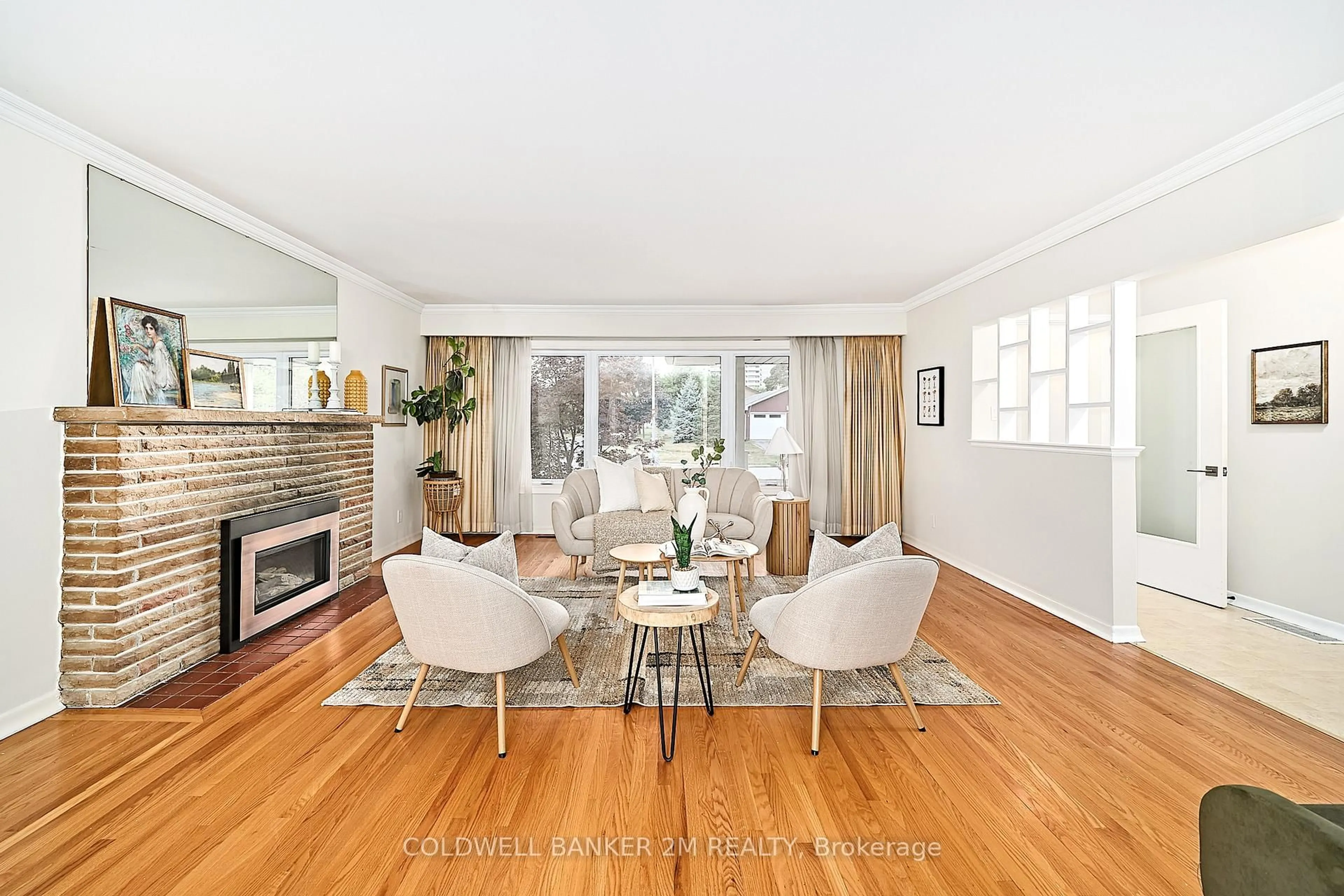 Living room with furniture, wood/laminate floor for 41 Roosevelt Ave, Ajax Ontario L1S 2L5