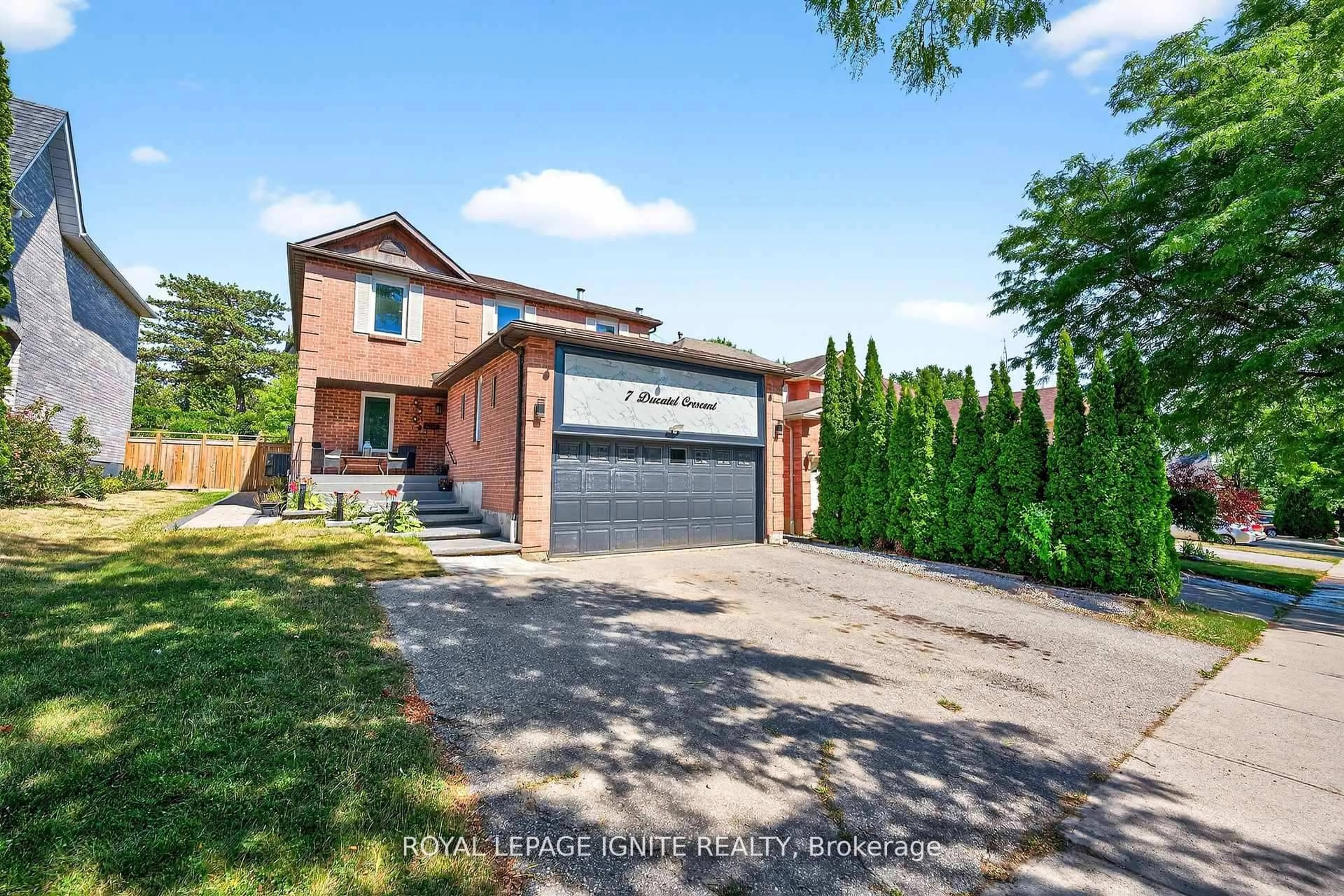 Home with brick exterior material, street for 7 Ducatel Cres, Ajax Ontario L1T 3B8