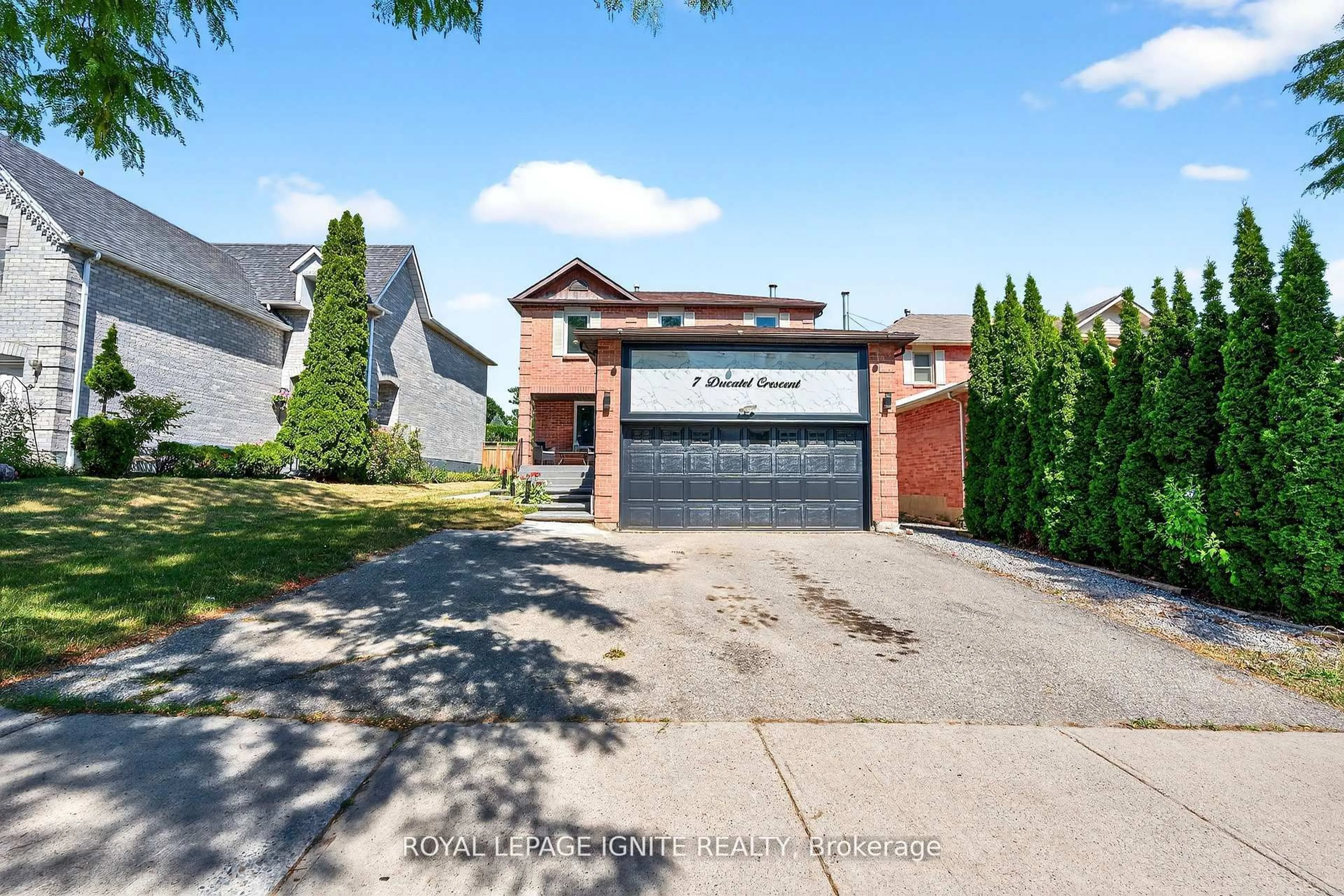 Home with brick exterior material, street for 7 Ducatel Cres, Ajax Ontario L1T 3B8