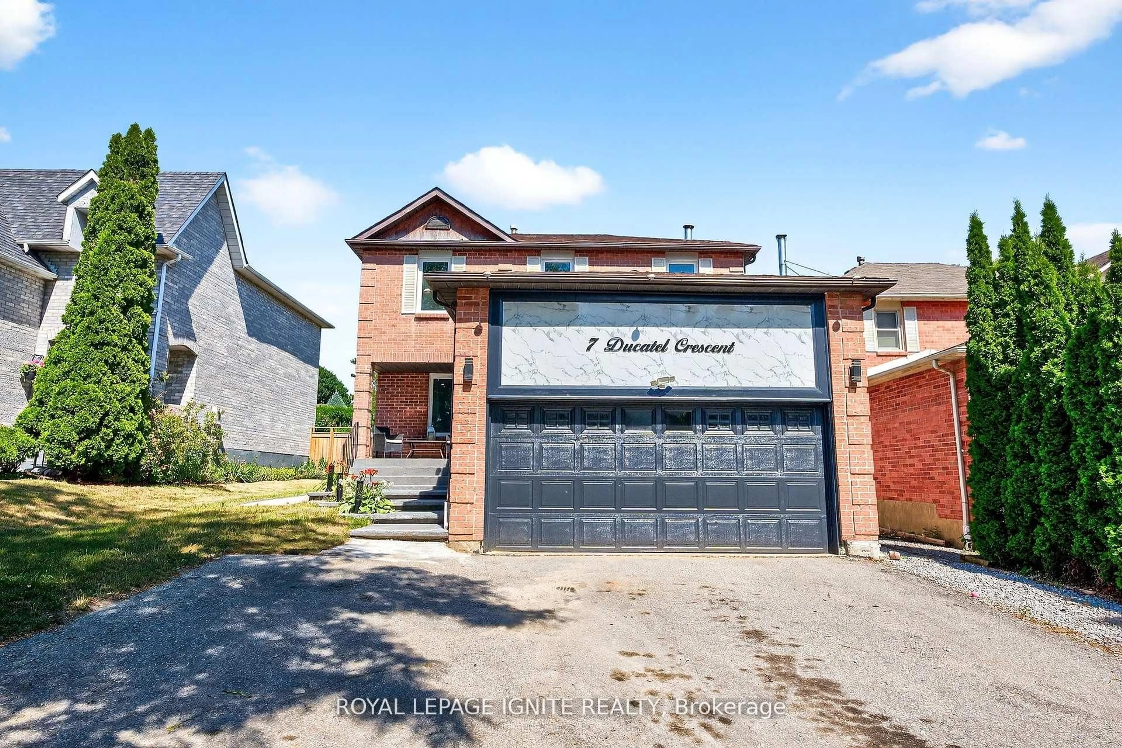 Home with brick exterior material, street for 7 Ducatel Cres, Ajax Ontario L1T 3B8