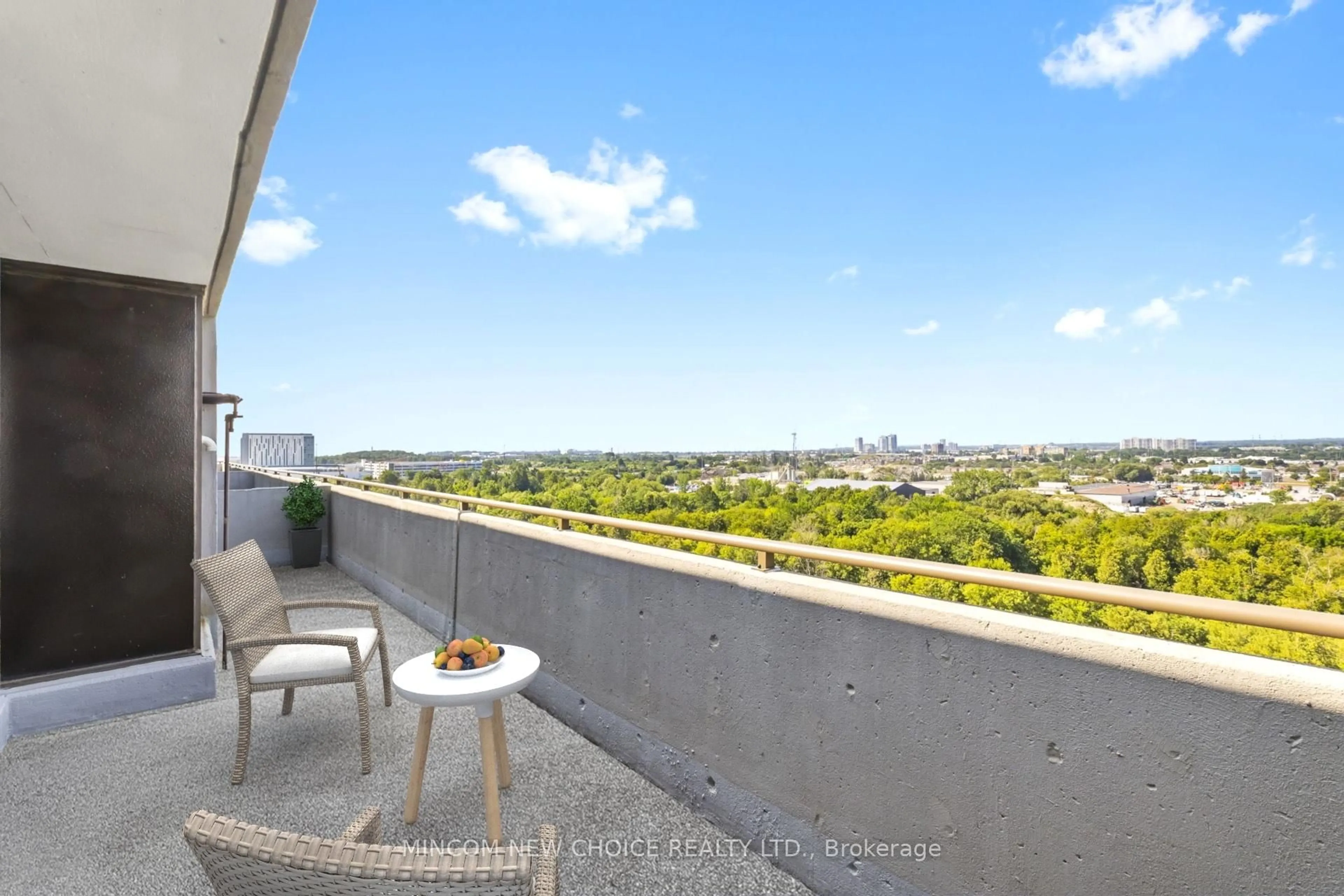 Balcony in the apartment, city buildings view from balcony for 92 Church St #PH11, Ajax Ontario L1S 6B4