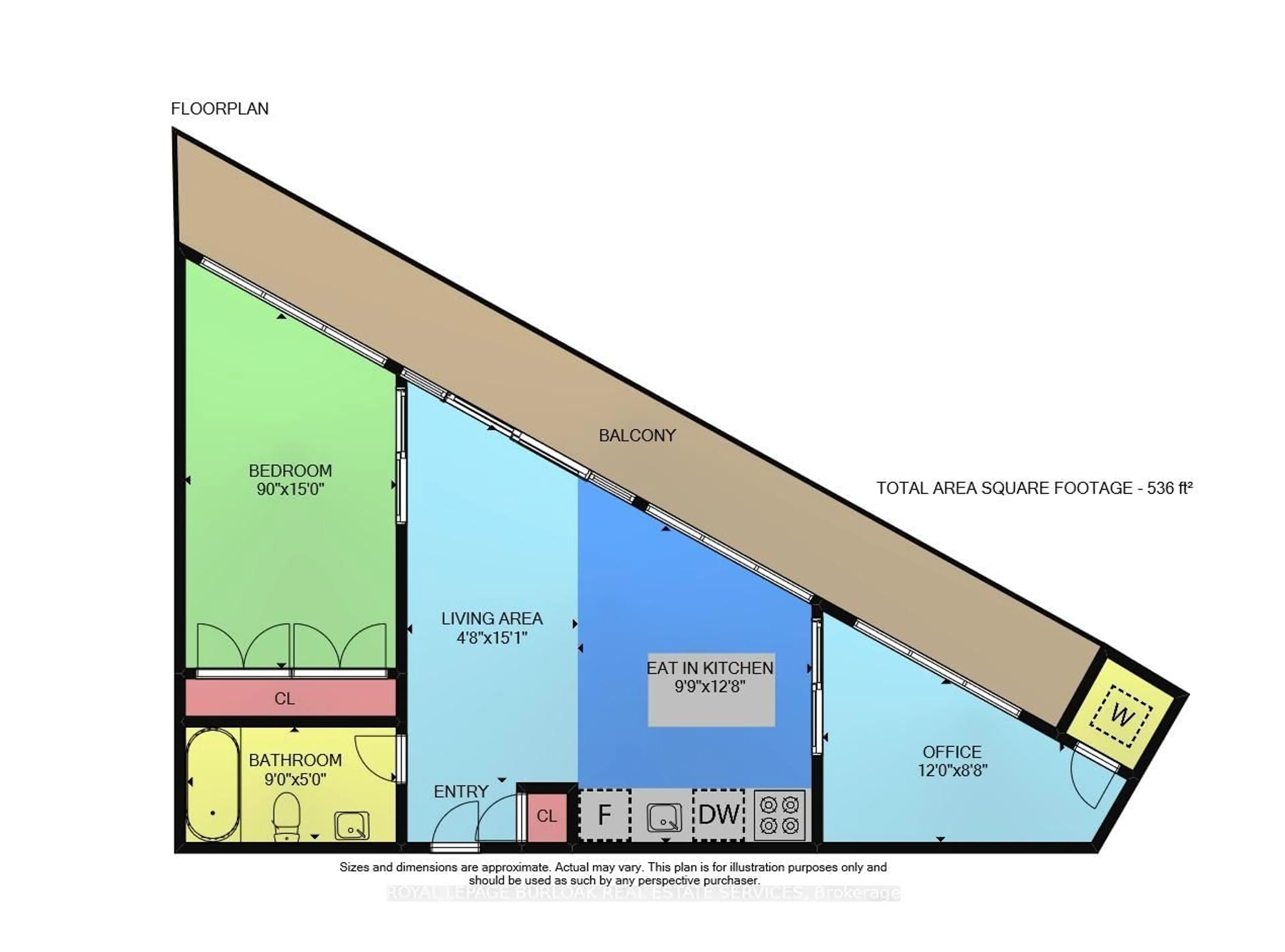 Floor plan for 1201 Dundas St #902, Toronto Ontario M4M 1S2