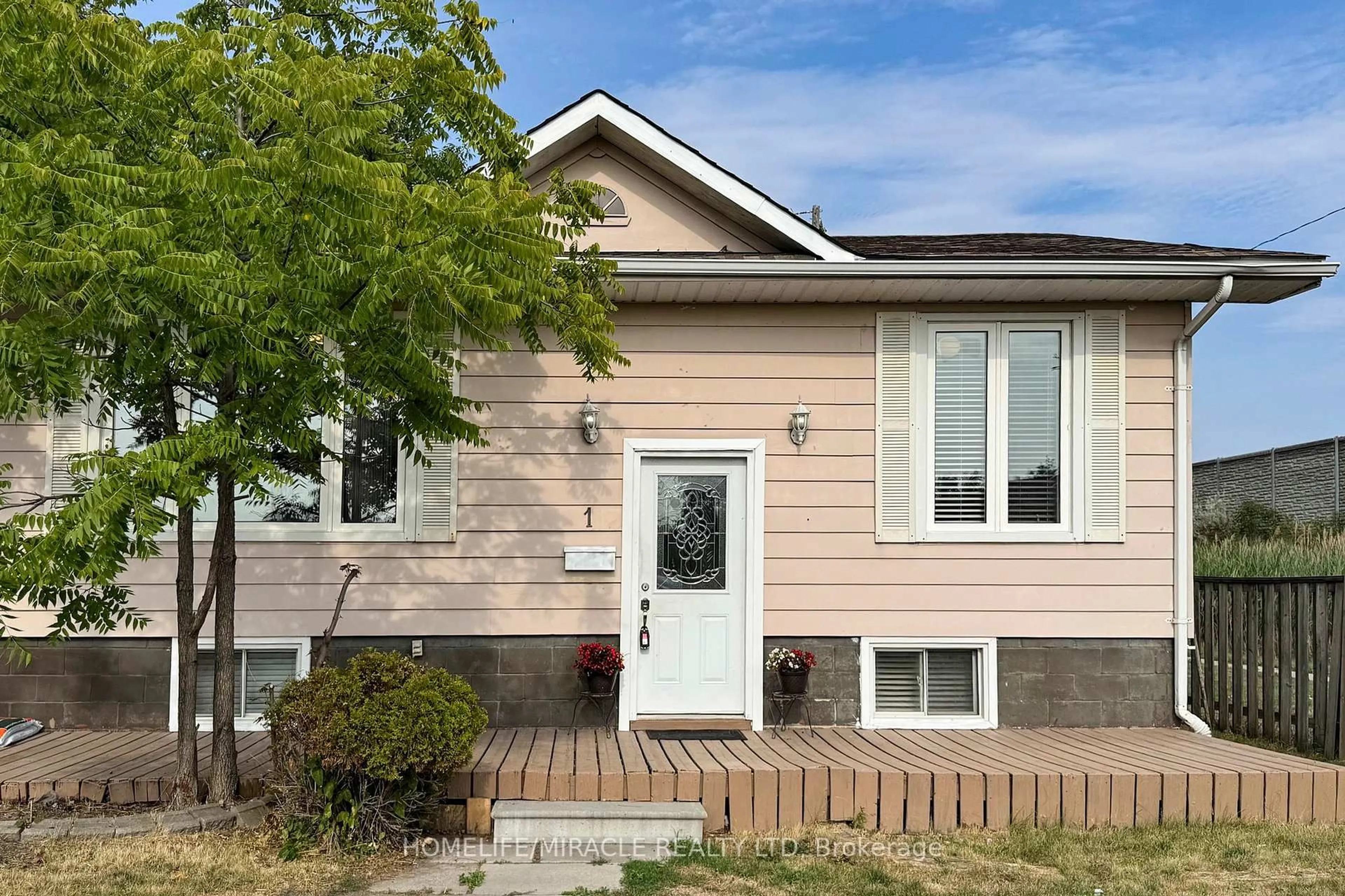 Home with vinyl exterior material, street for 1 Tudor Ave, Ajax Ontario L1S 1Z8