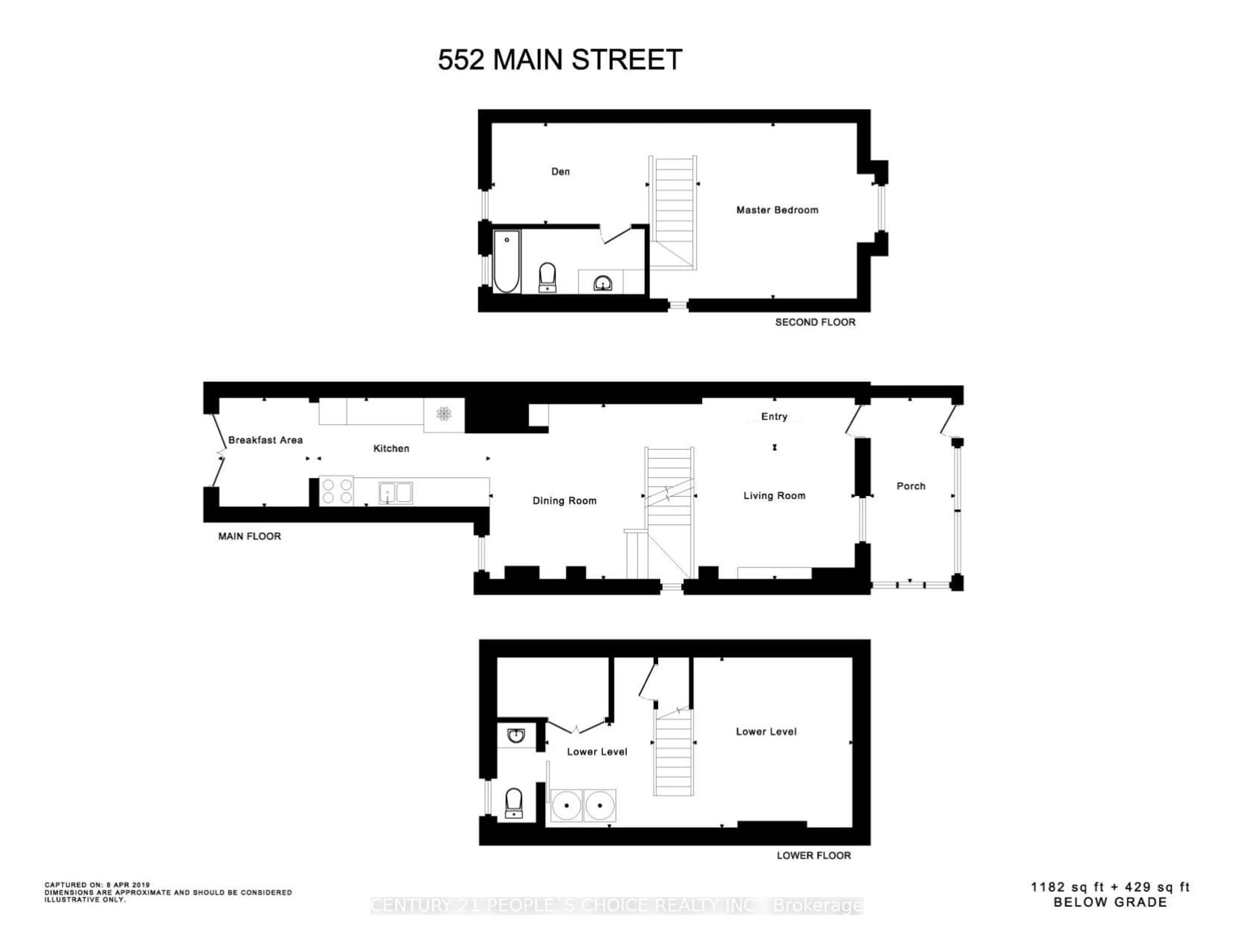Floor plan for 552 Main St, Toronto Ontario M4C 4Y4