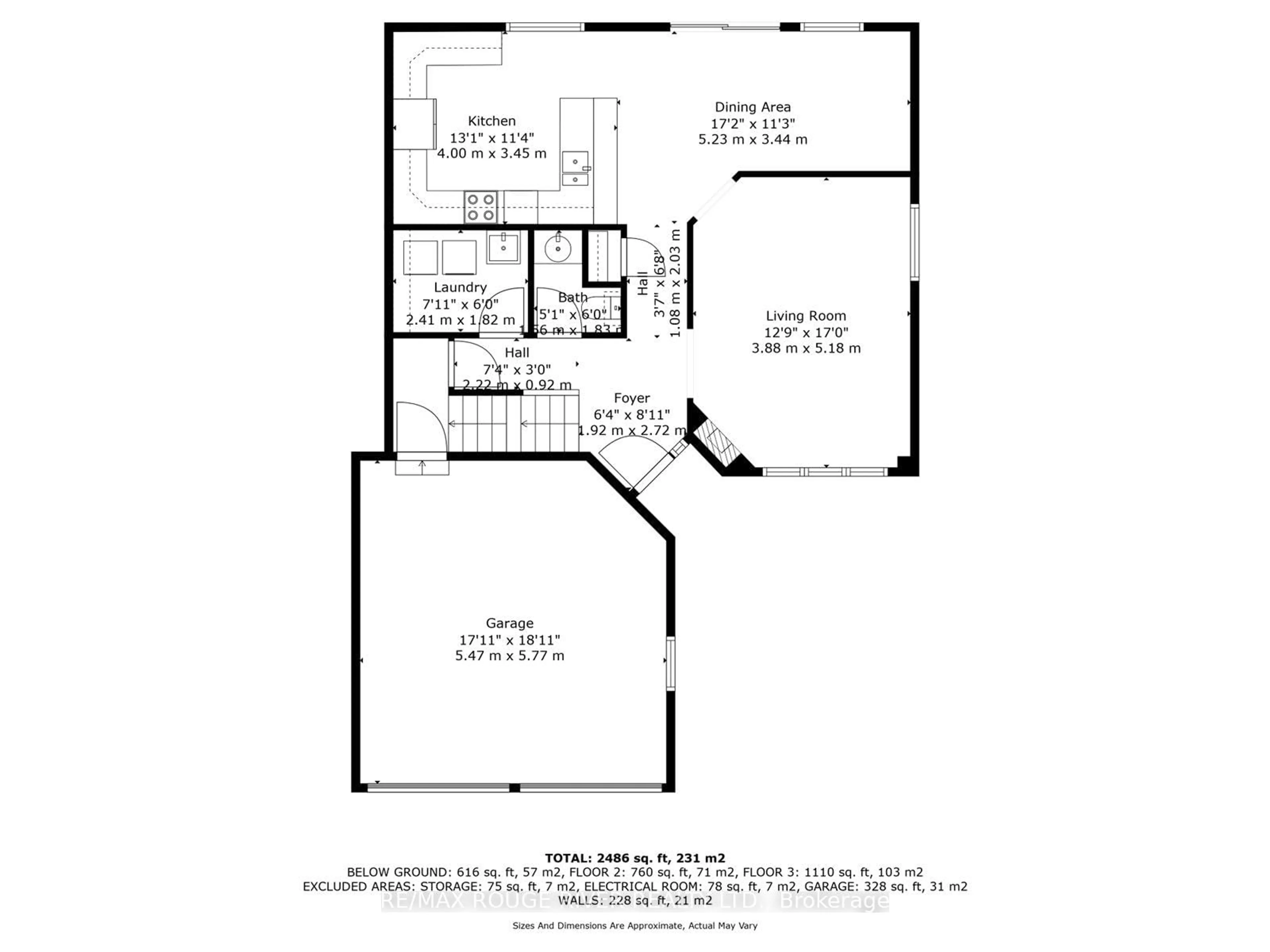 Floor plan for 53 Eric Clarke Dr, Whitby Ontario L1R 2H7
