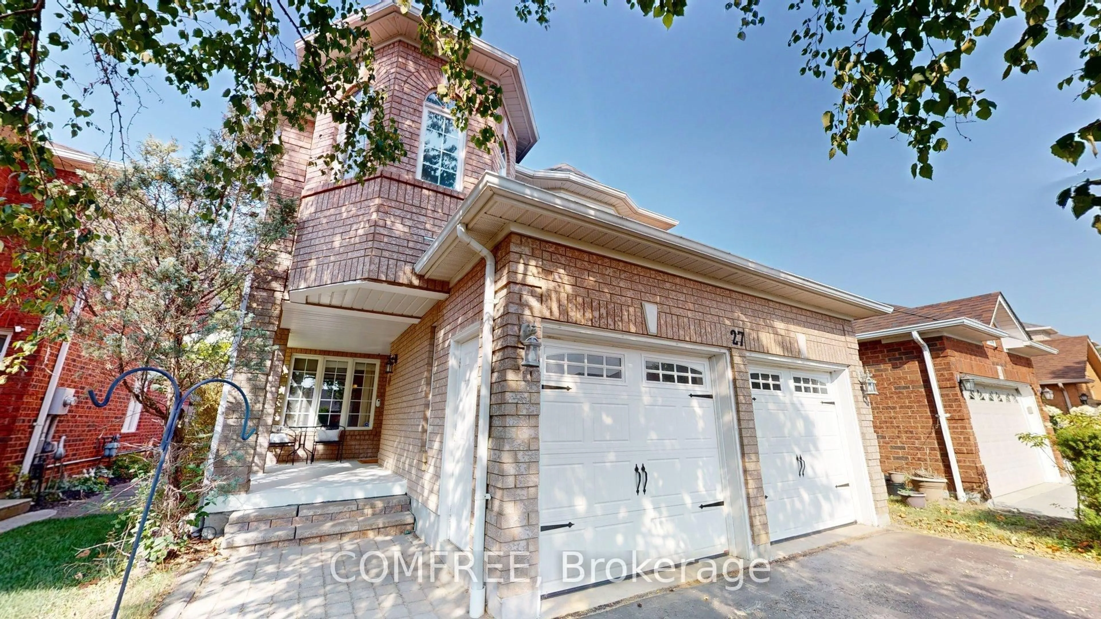 Home with brick exterior material, street for 27 Markwood Cres, Whitby Ontario L1R 2S3