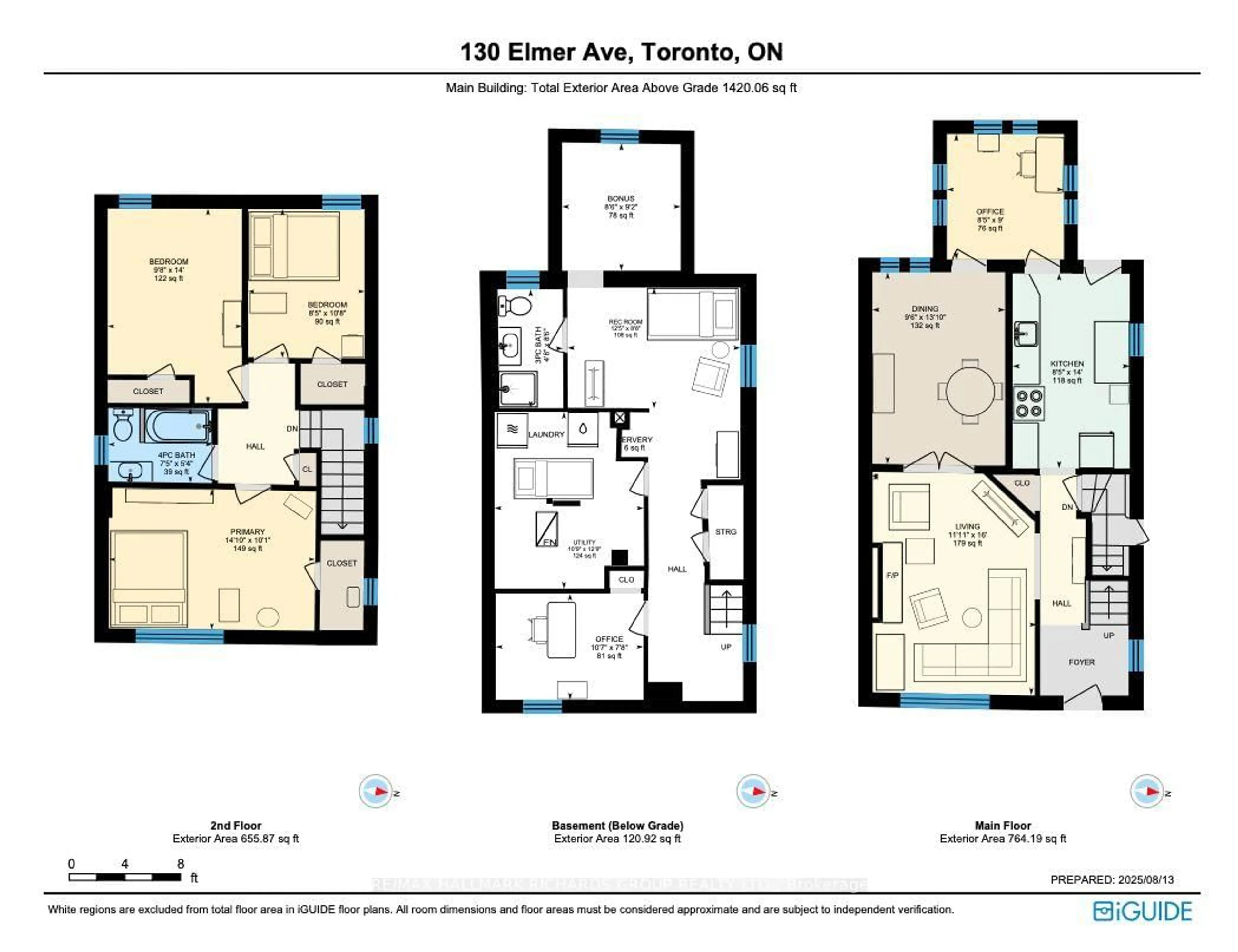 Floor plan for 130 Elmer Ave, Toronto Ontario M4L 3R8