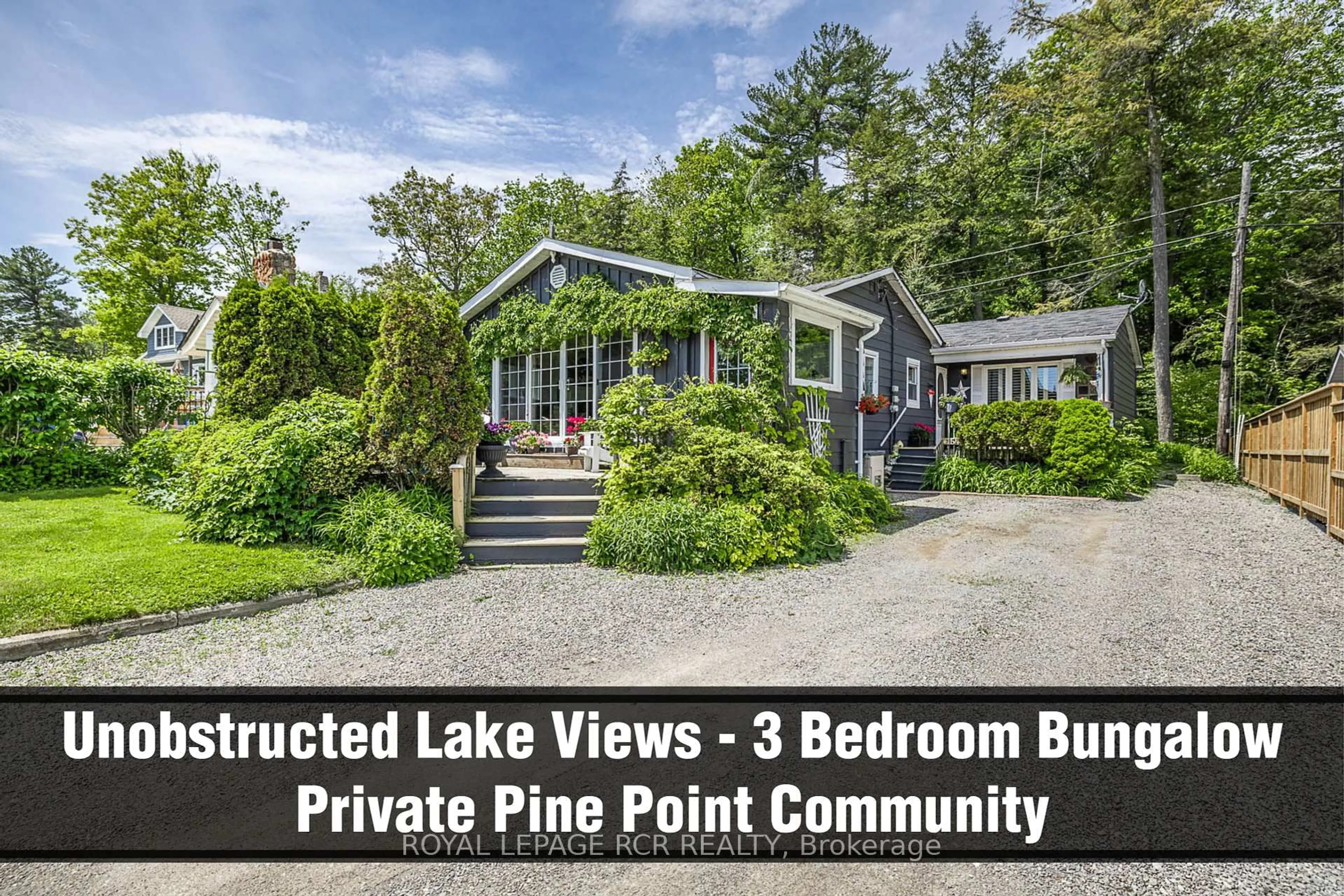 A pic from outside/outdoor area/front of a property/back of a property/a pic from drone, water/lake/river/ocean view for 154 Pine Point Lane, Scugog Ontario L9L 1B4