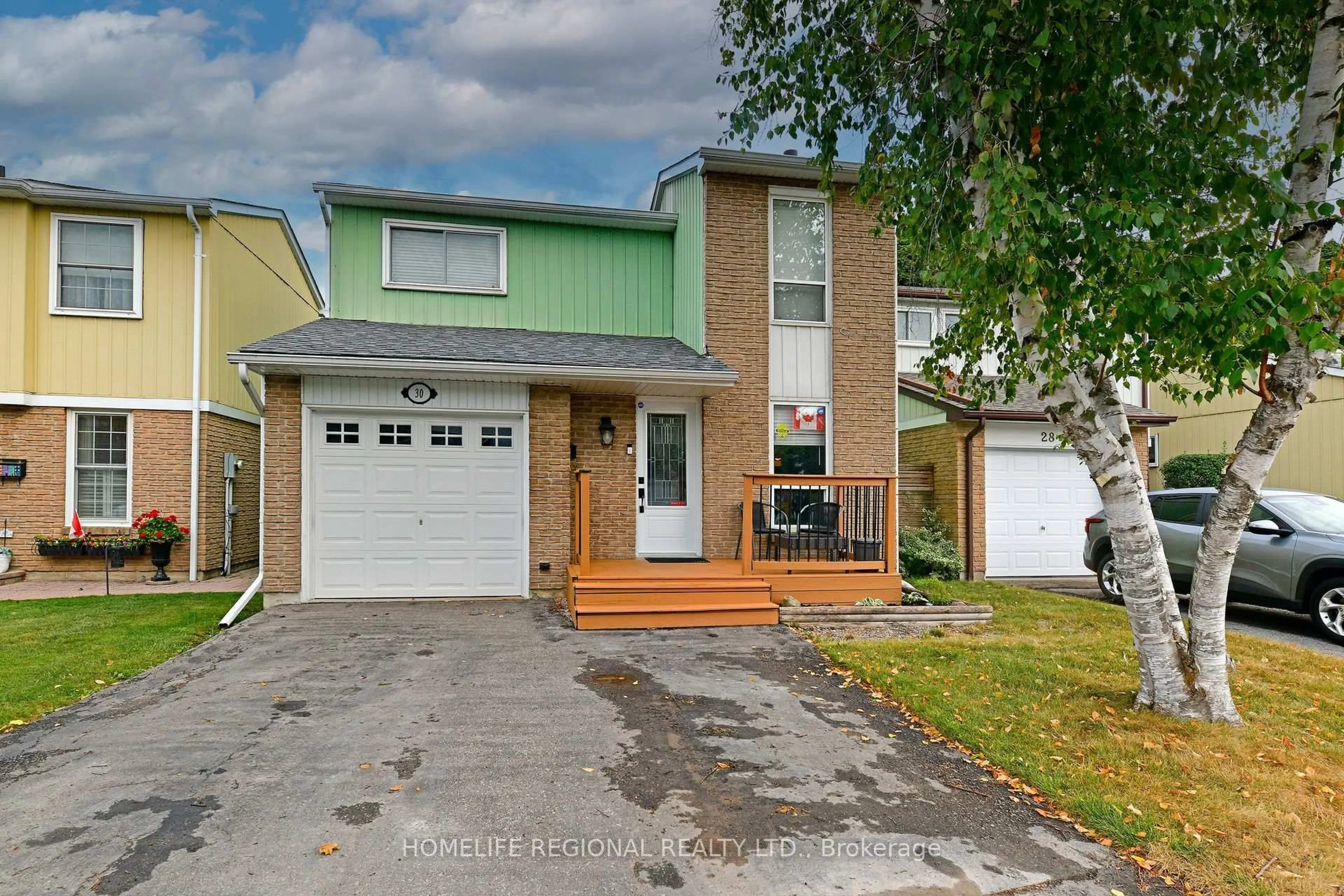 Home with vinyl exterior material, street for 30 Lucas Lane, Ajax Ontario L1S 3P8