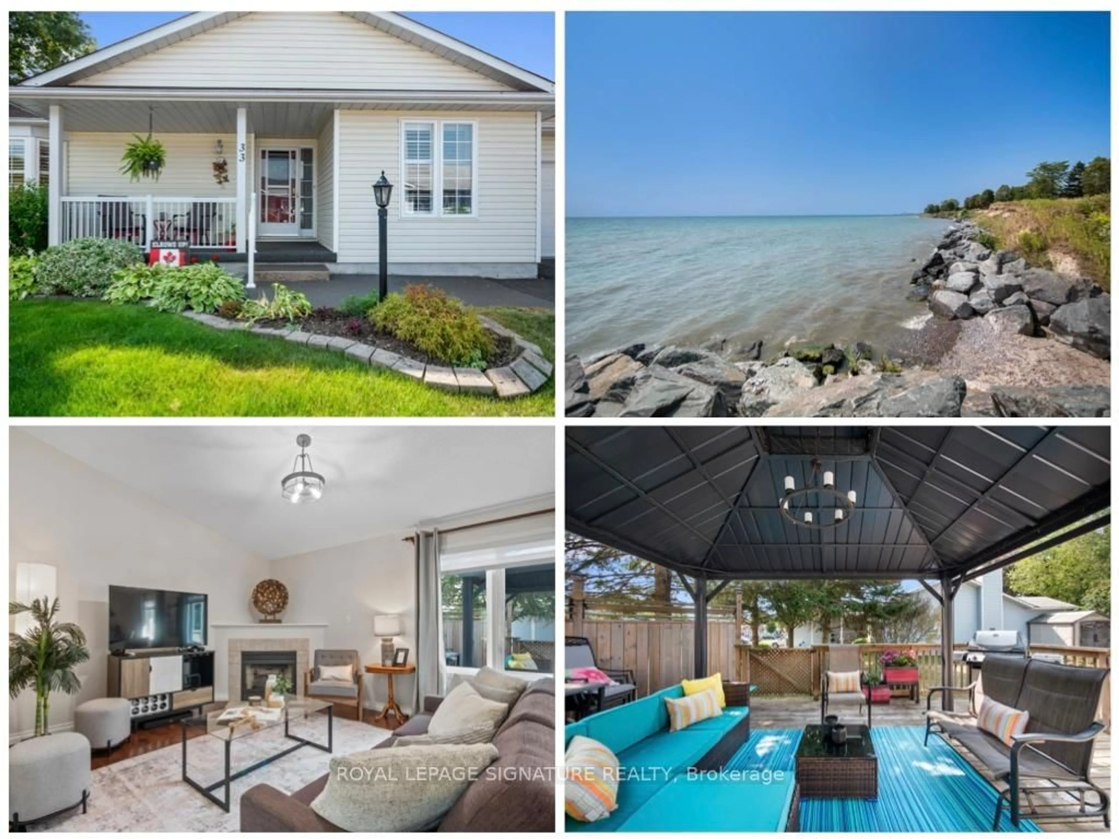 A pic from outside/outdoor area/front of a property/back of a property/a pic from drone, water/lake/river/ocean view for 33 Steelhead Lane, Clarington Ontario L1B 1B3