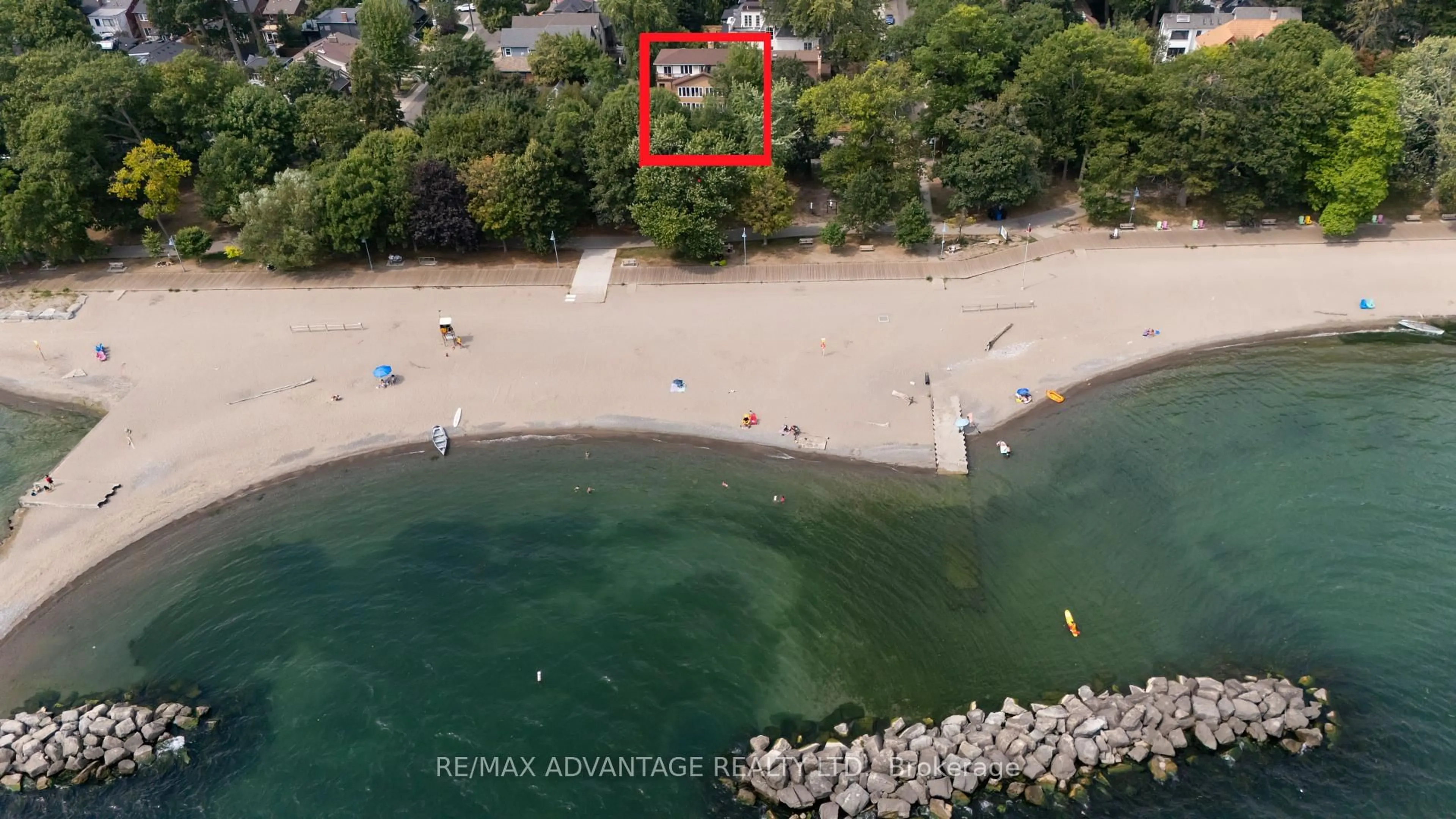 A pic from outside/outdoor area/front of a property/back of a property/a pic from drone, water/lake/river/ocean view for 108 Hubbard Blvd #Unit 1 and Unit 2, Toronto Ontario M4E 1A6