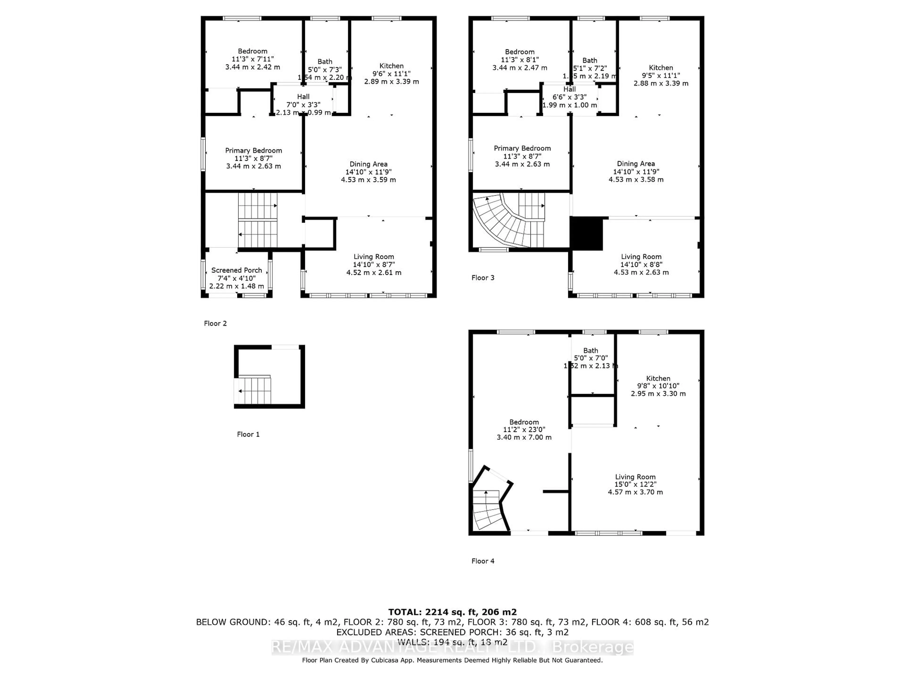 Floor plan for 106 Hubbard Blvd #1 + 2, Toronto Ontario M4E 1A6