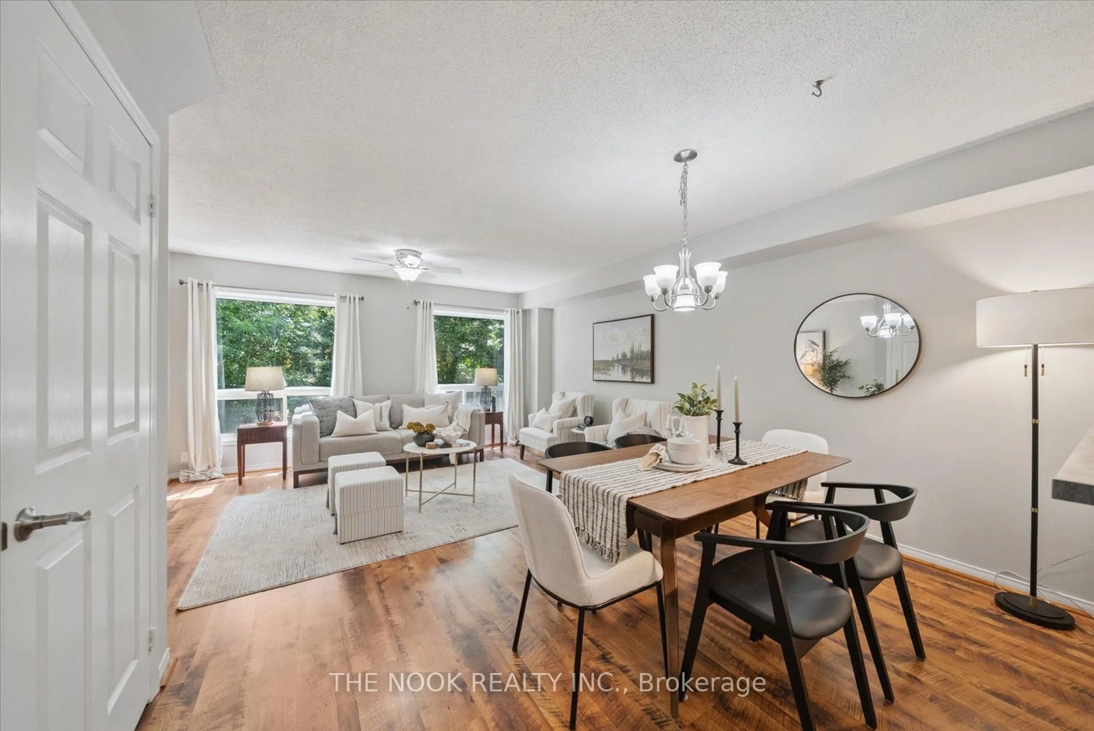 Dining room, wood/laminate floor for 905 Bayly St #36, Pickering Ontario L1W 3Y9
