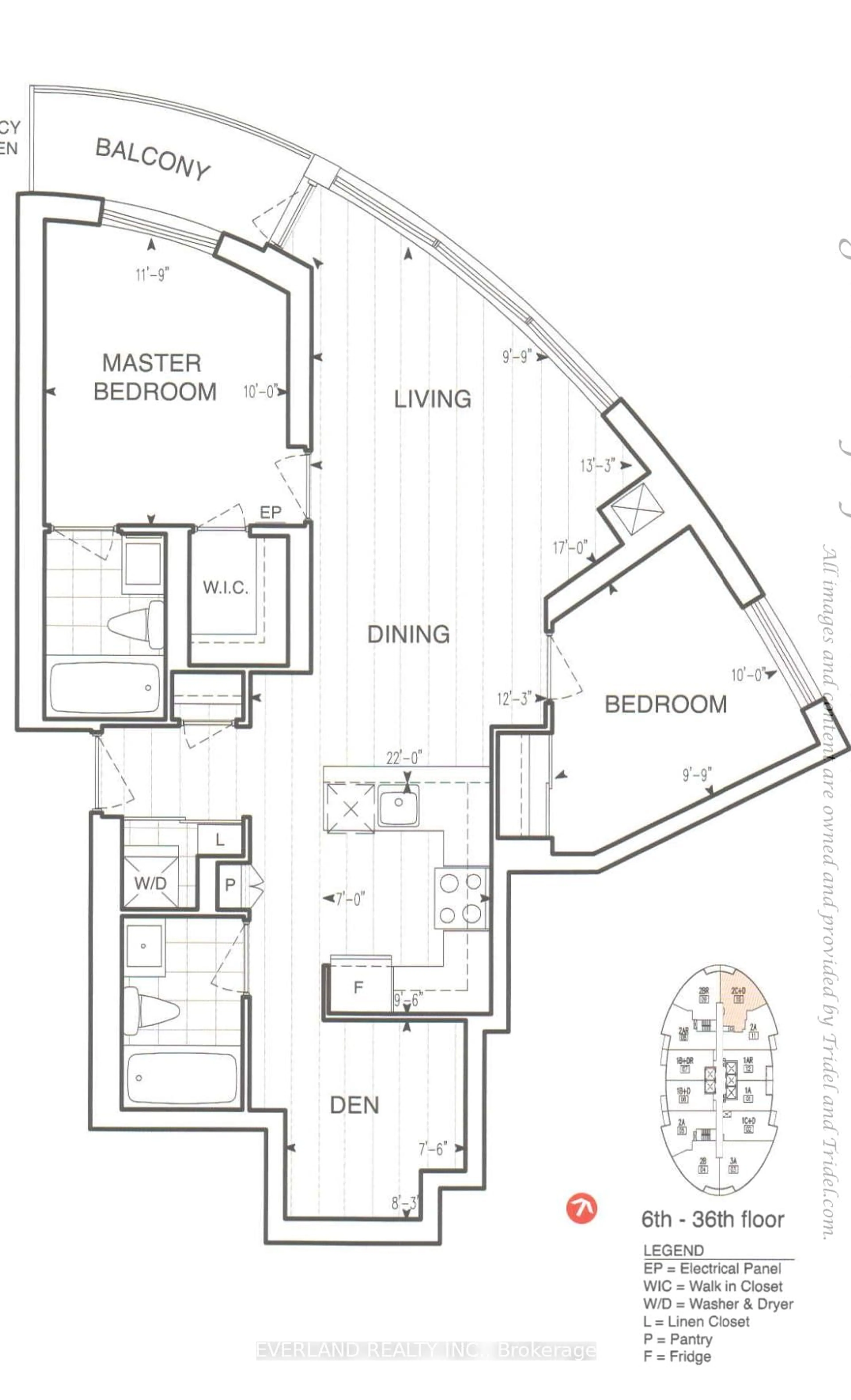 Floor plan for 125 Village Green Sq #610, Toronto Ontario M1S 0G3