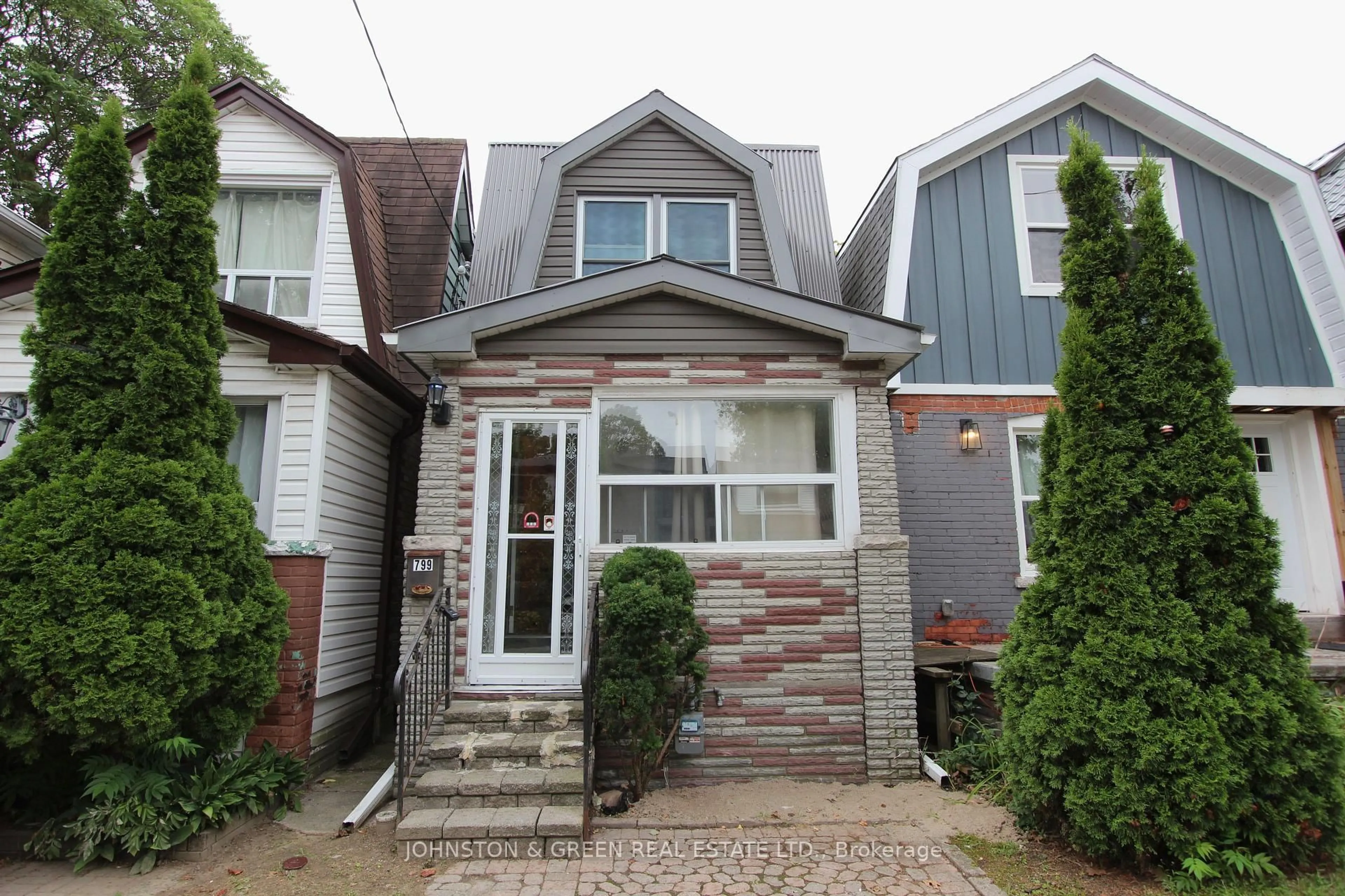 Home with brick exterior material, street for 799 Sammon Ave, Toronto Ontario M4C 2E7