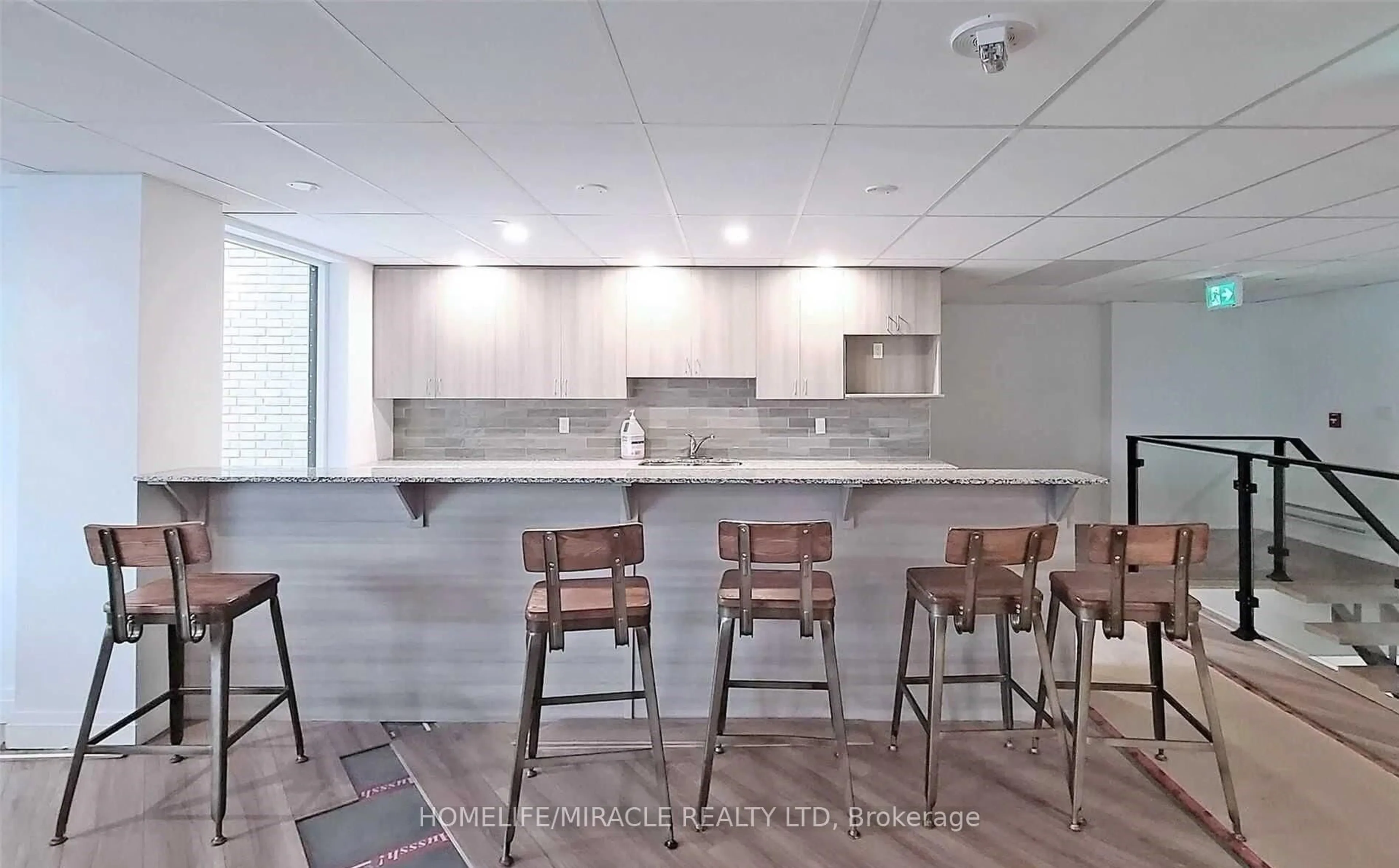 Open concept kitchen, ceramic/tile floor for 1 Falaise Rd #417, Toronto Ontario M1E 0B9